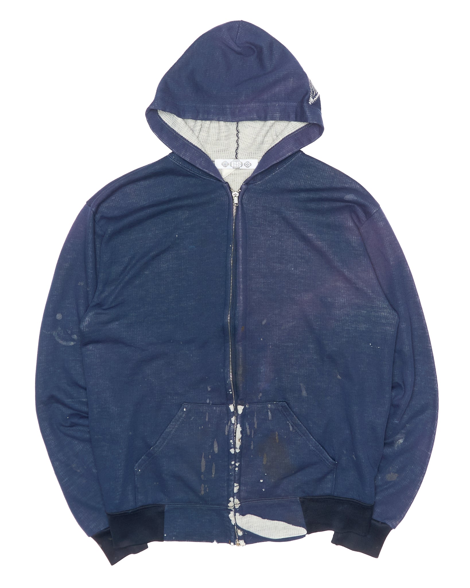 Denim Dealer x Knock Twice™ GS Paint Splatter Crest Zip-Up Hoodie