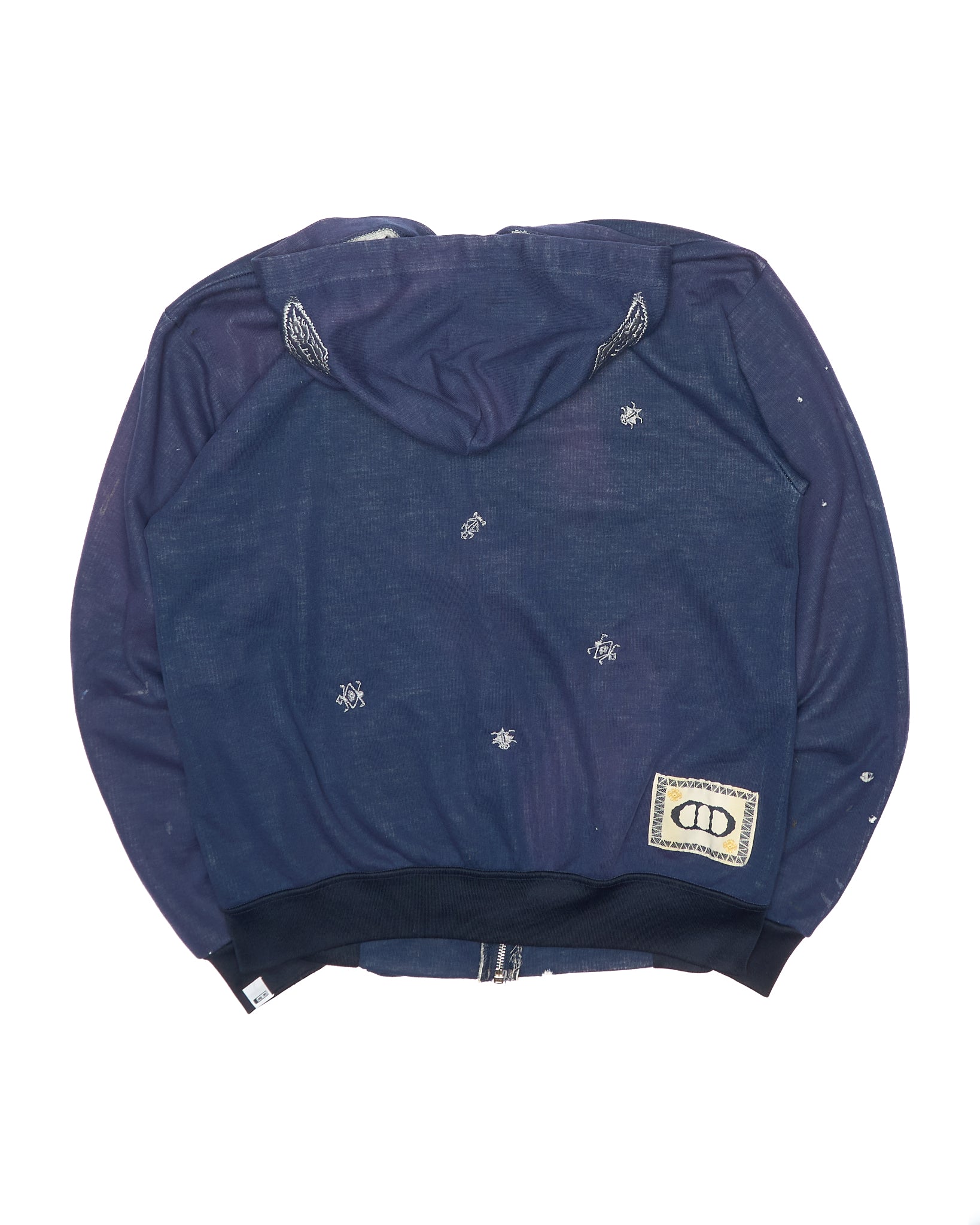 Denim Dealer x Knock Twice™ GS Paint Splatter Crest Zip-Up Hoodie
