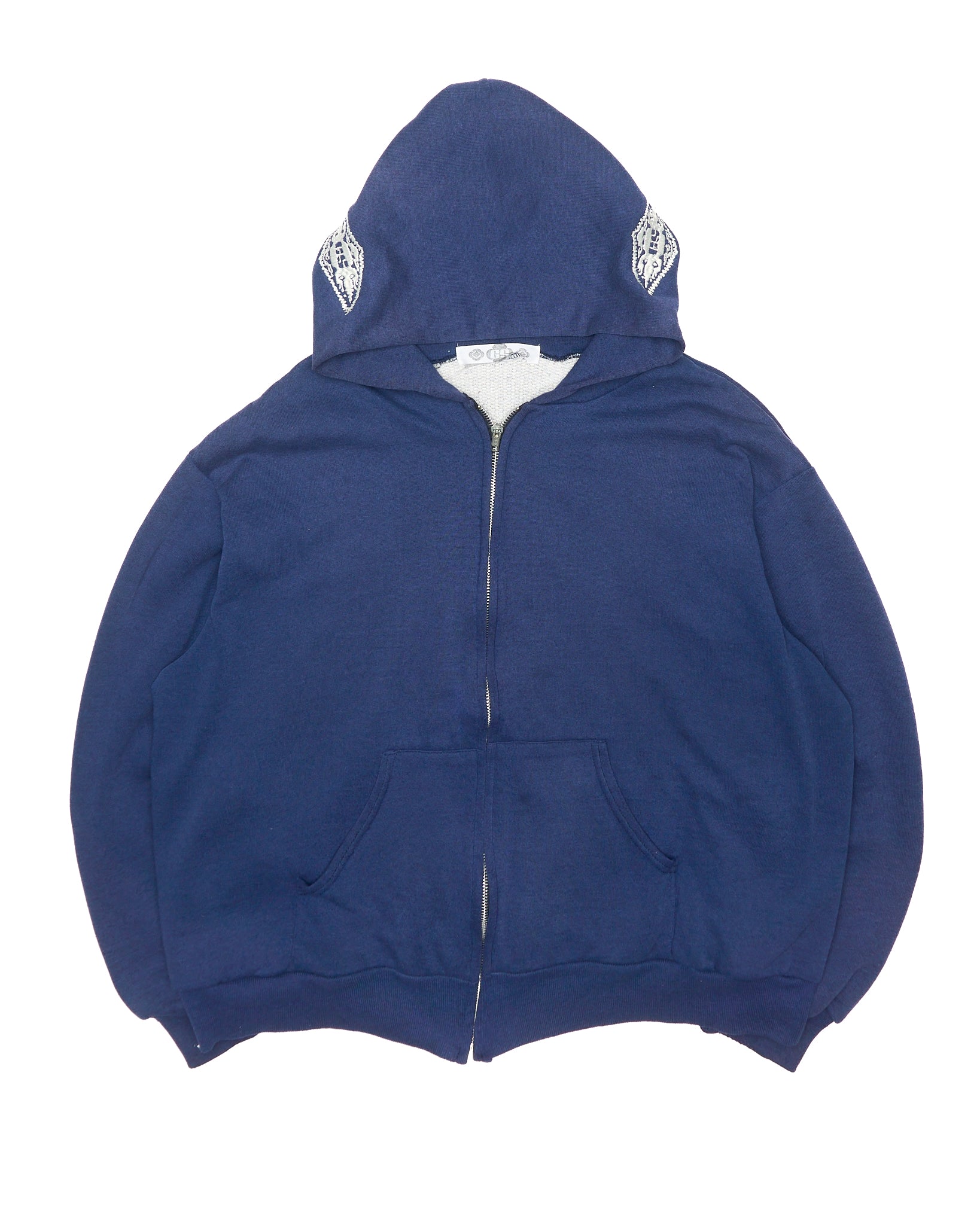 Denim Dealer x Knock Twice™ GS Navy White Crest Zip-Up Hoodie