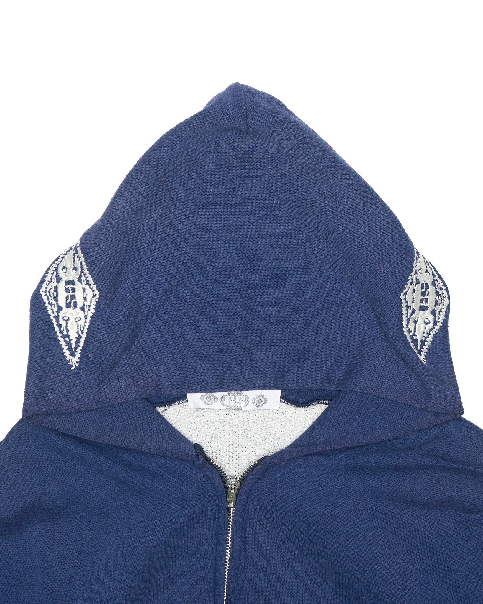 Denim Dealer x Knock Twice™ GS Navy White Crest Zip-Up Hoodie