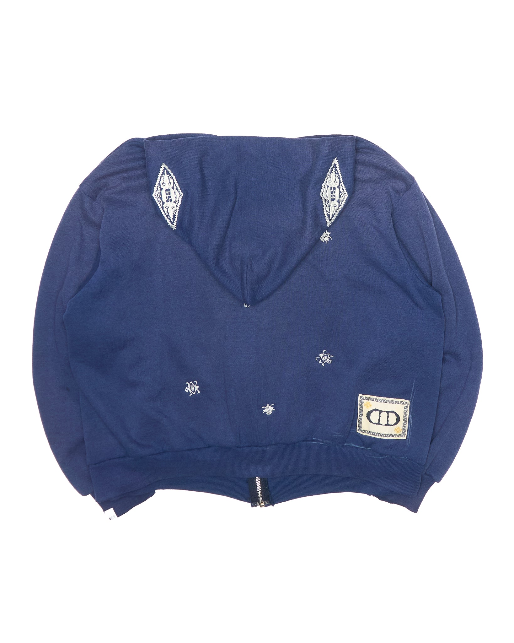Denim Dealer x Knock Twice™ GS Navy White Crest Zip-Up Hoodie
