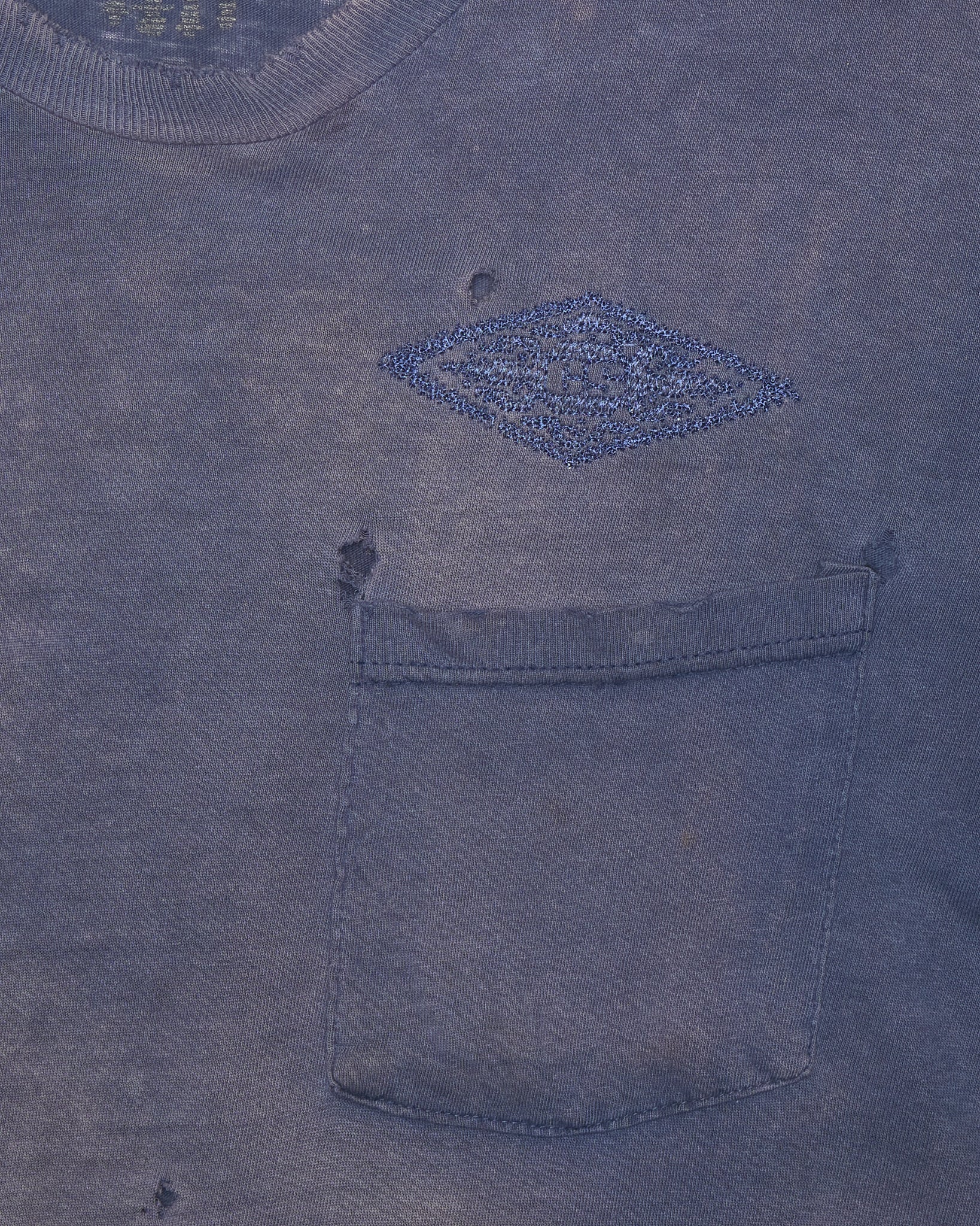 Denim Dealer x Knock Twice™ GS Thrashed Sunfaded Navy Crest Tee