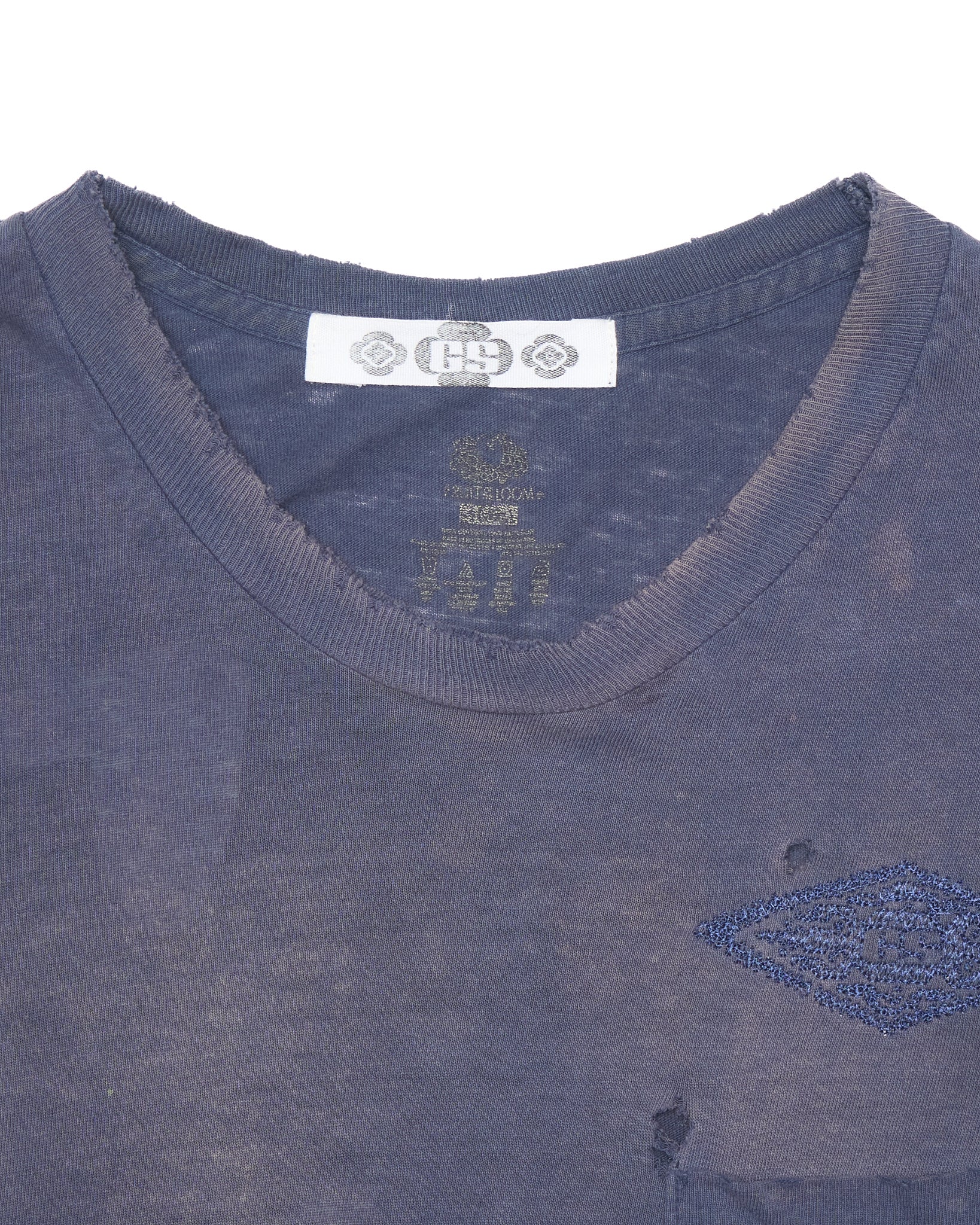 Denim Dealer x Knock Twice™ GS Thrashed Sunfaded Navy Crest Tee