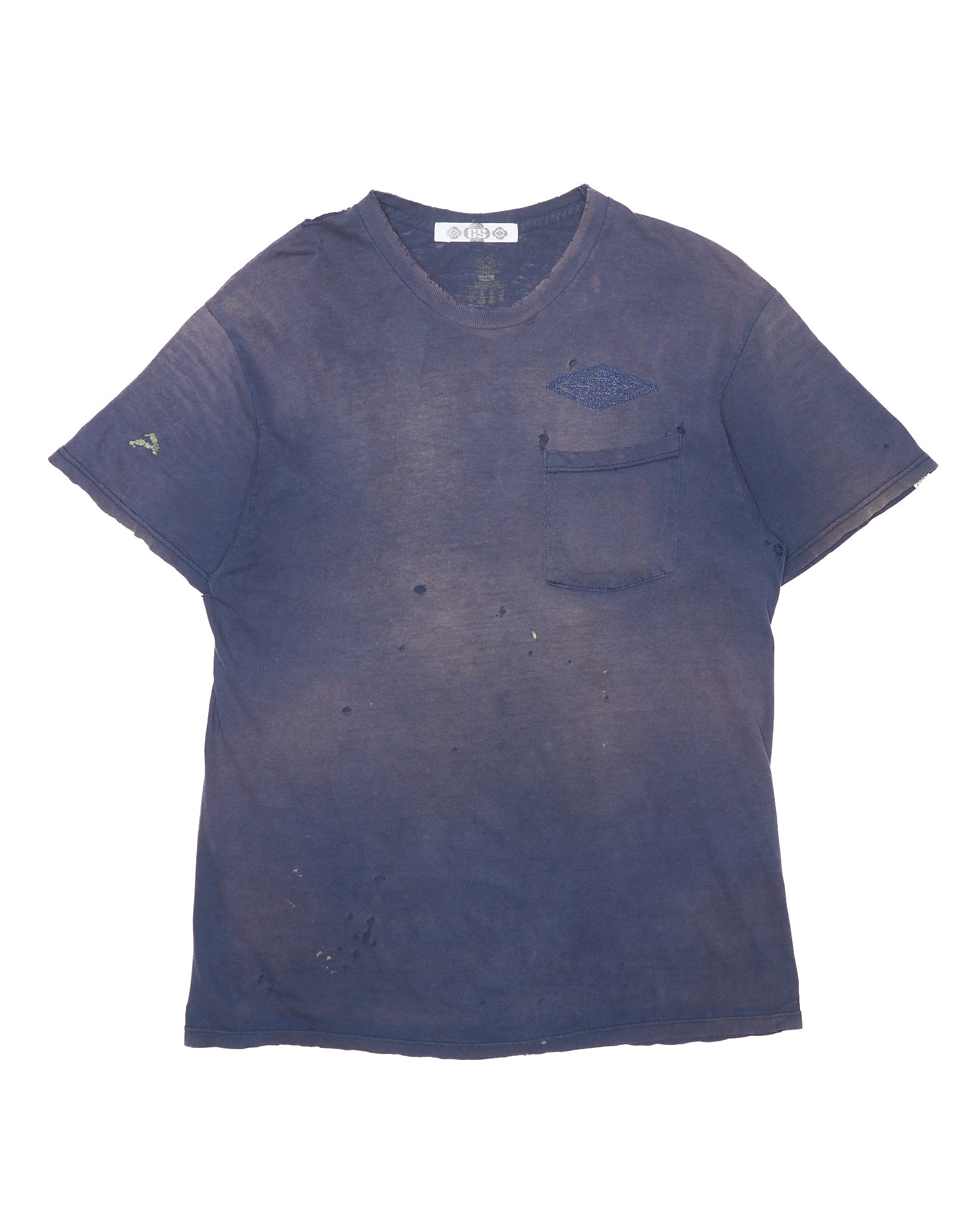 Denim Dealer x Knock Twice™ GS Thrashed Sunfaded Navy Crest Tee