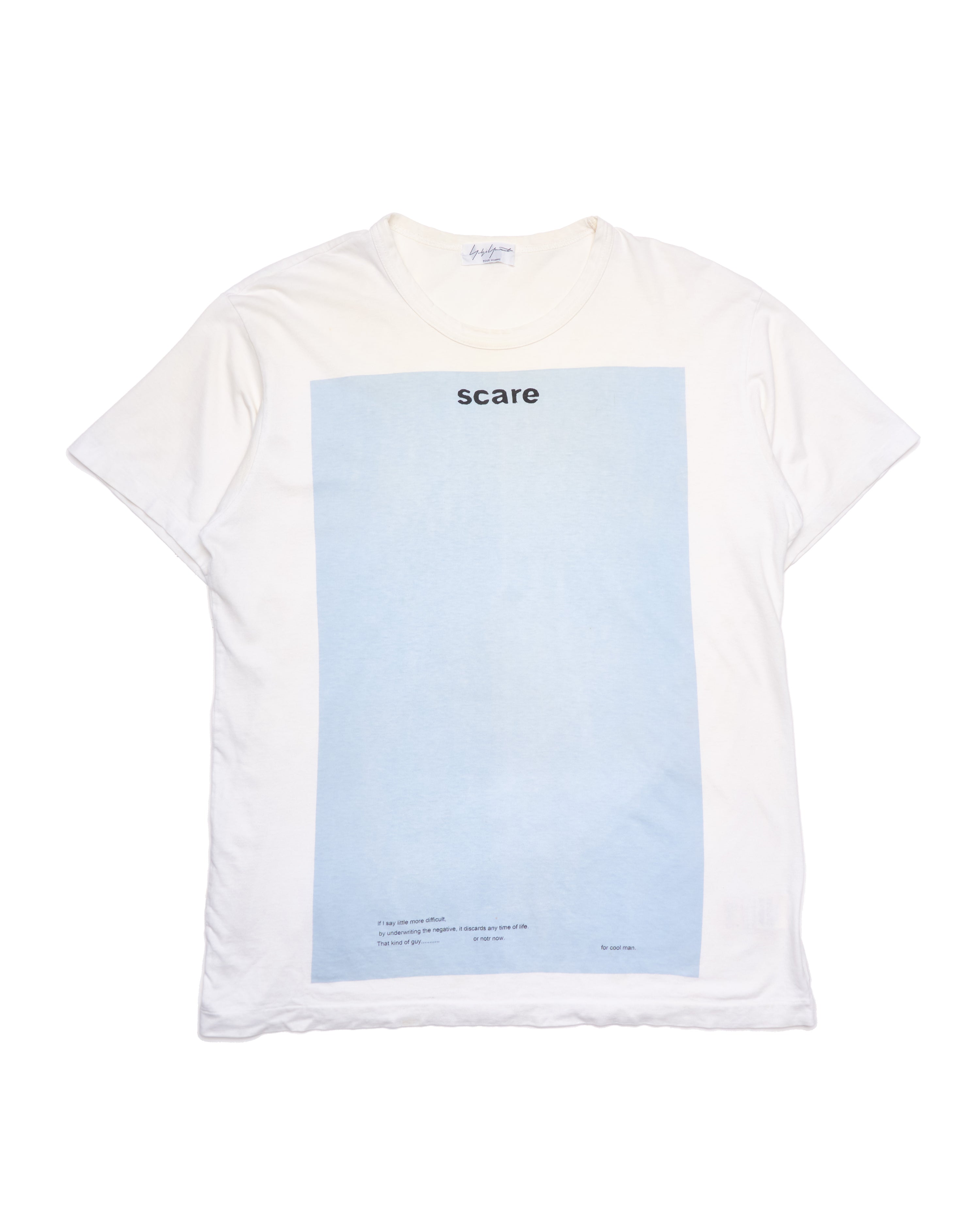 S/S14 Yohji Yamamoto Pour Homme Scare Poem White Tee Shirt