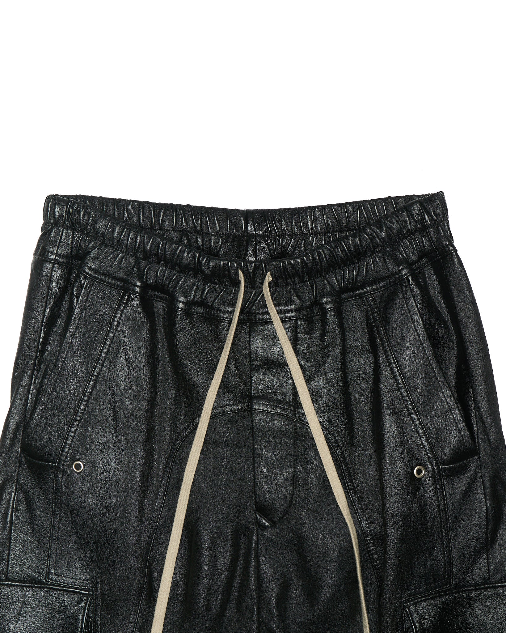 Rick Owens AW19 "LARRY" Lambskin Leather Stretch Cargo Joggers