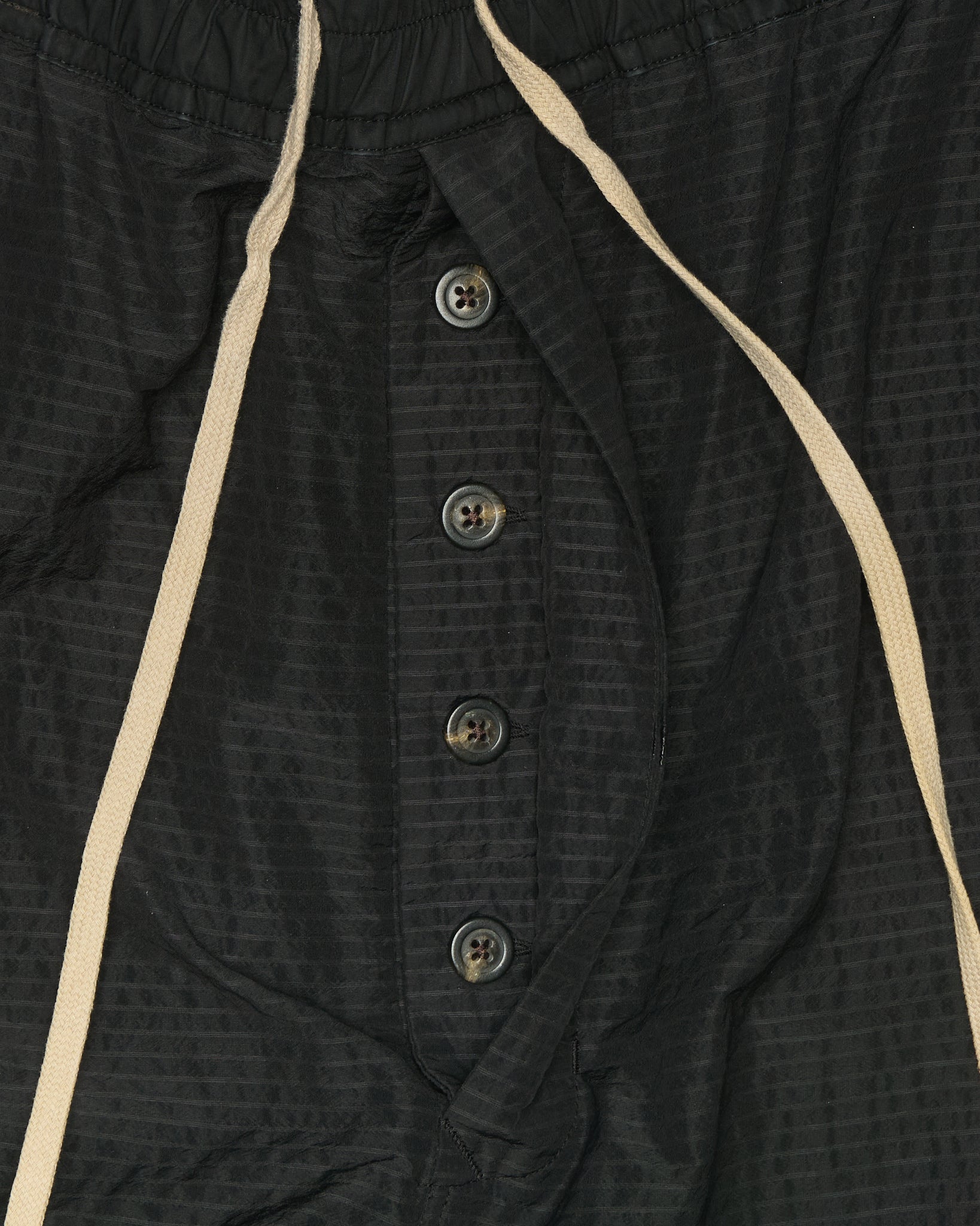 Rick Owens SS19 "BABEL" Striped Seersucker Drop-Crotch Carpis