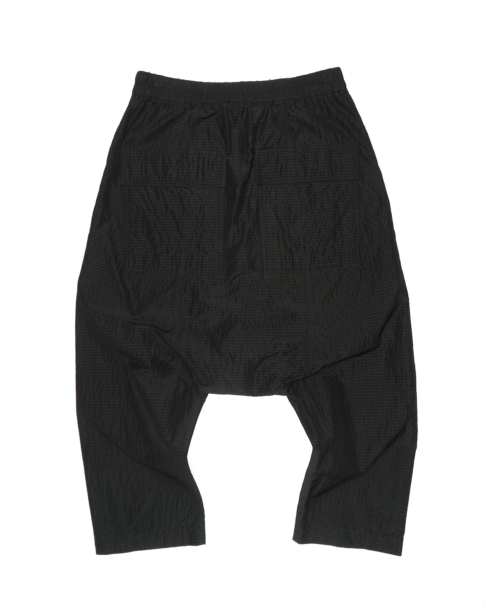 Rick Owens SS19 "BABEL" Striped Seersucker Drop-Crotch Carpis