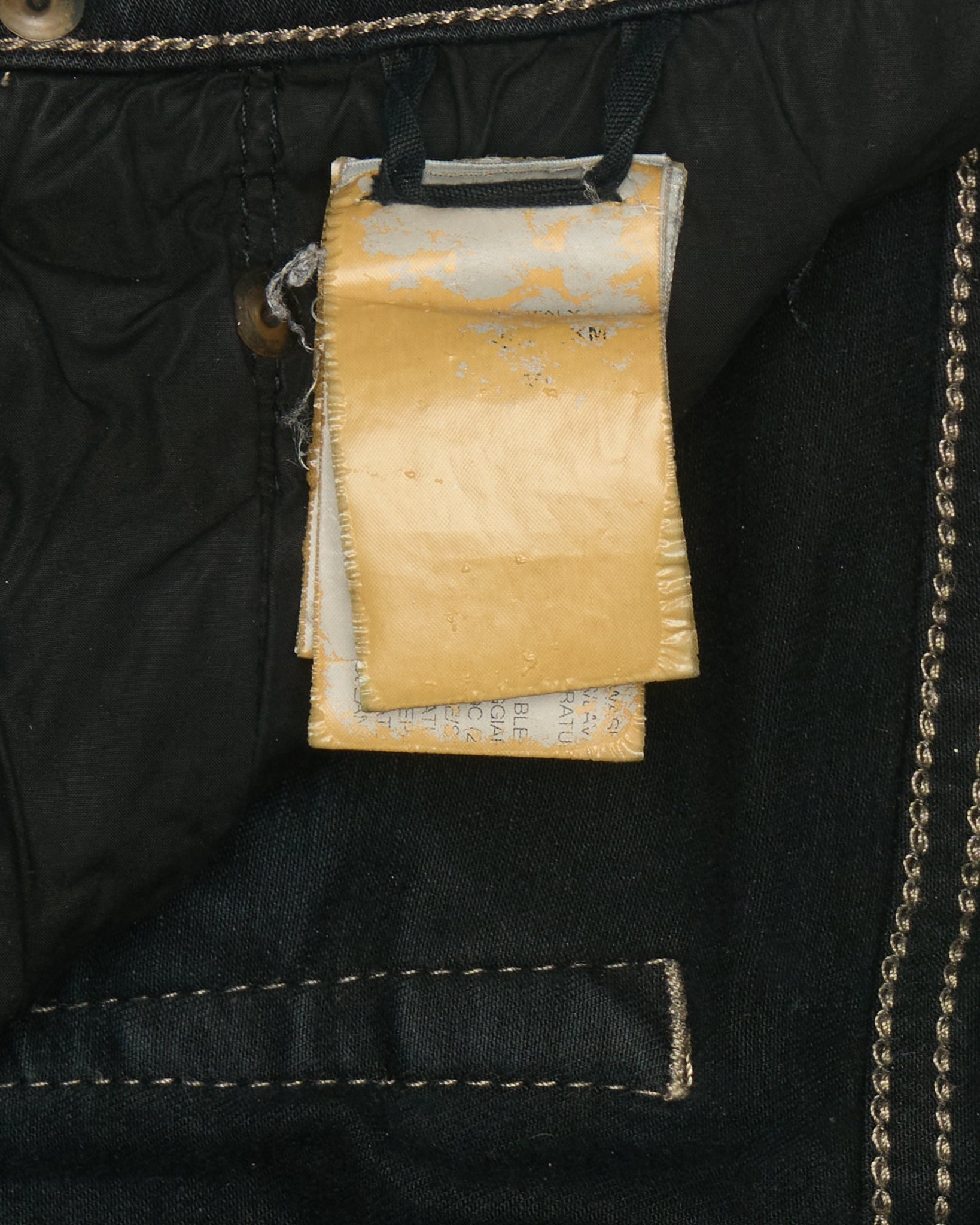 Rick Owens DRKSHDW Mid 2010s BLACK WAX 'Astaire Cropped' Stretch Denim