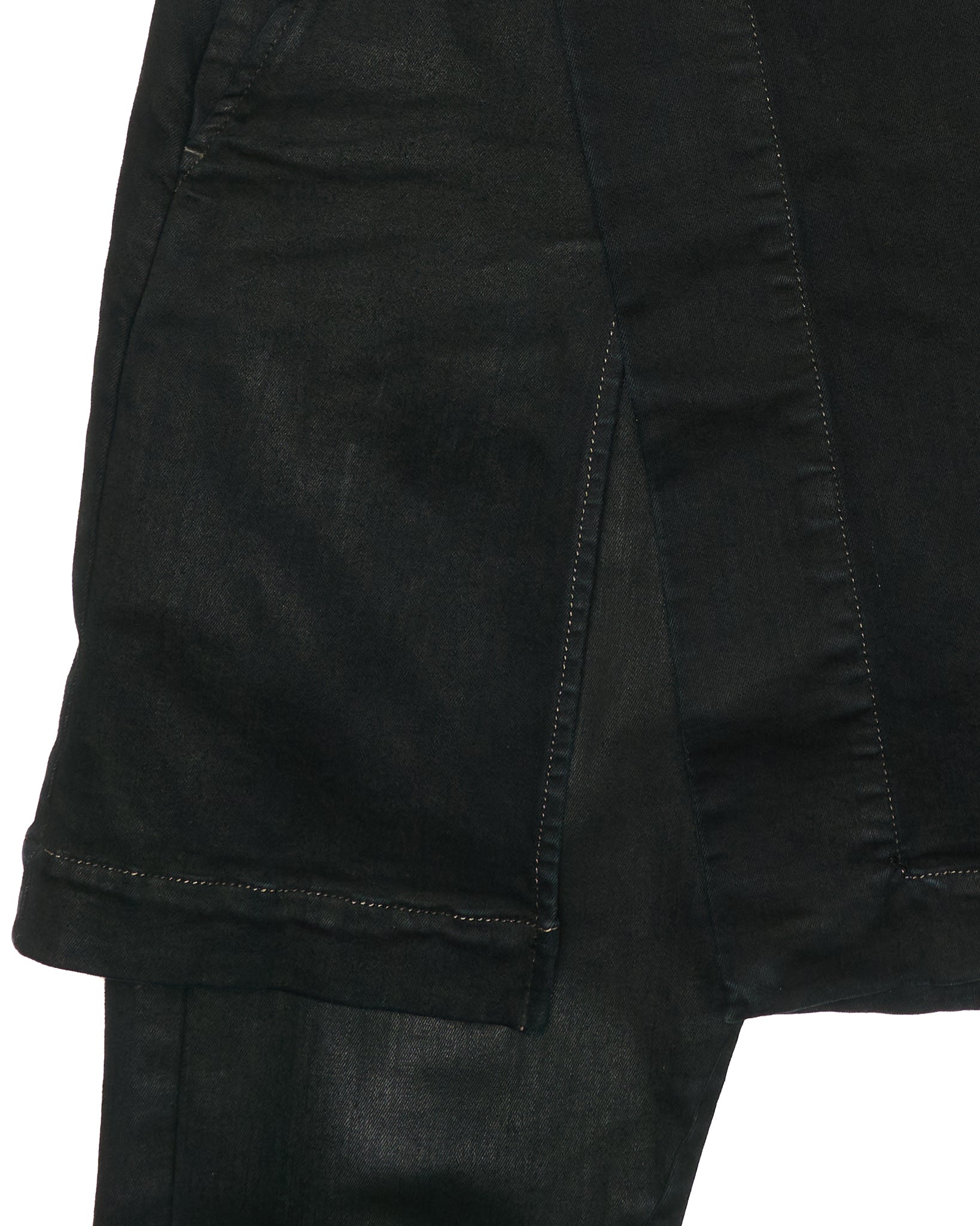 Rick Owens DRKSHDW AW16 "MASTODON" BLACK MATTE Waxed Gladiator Kilt Layer Denim