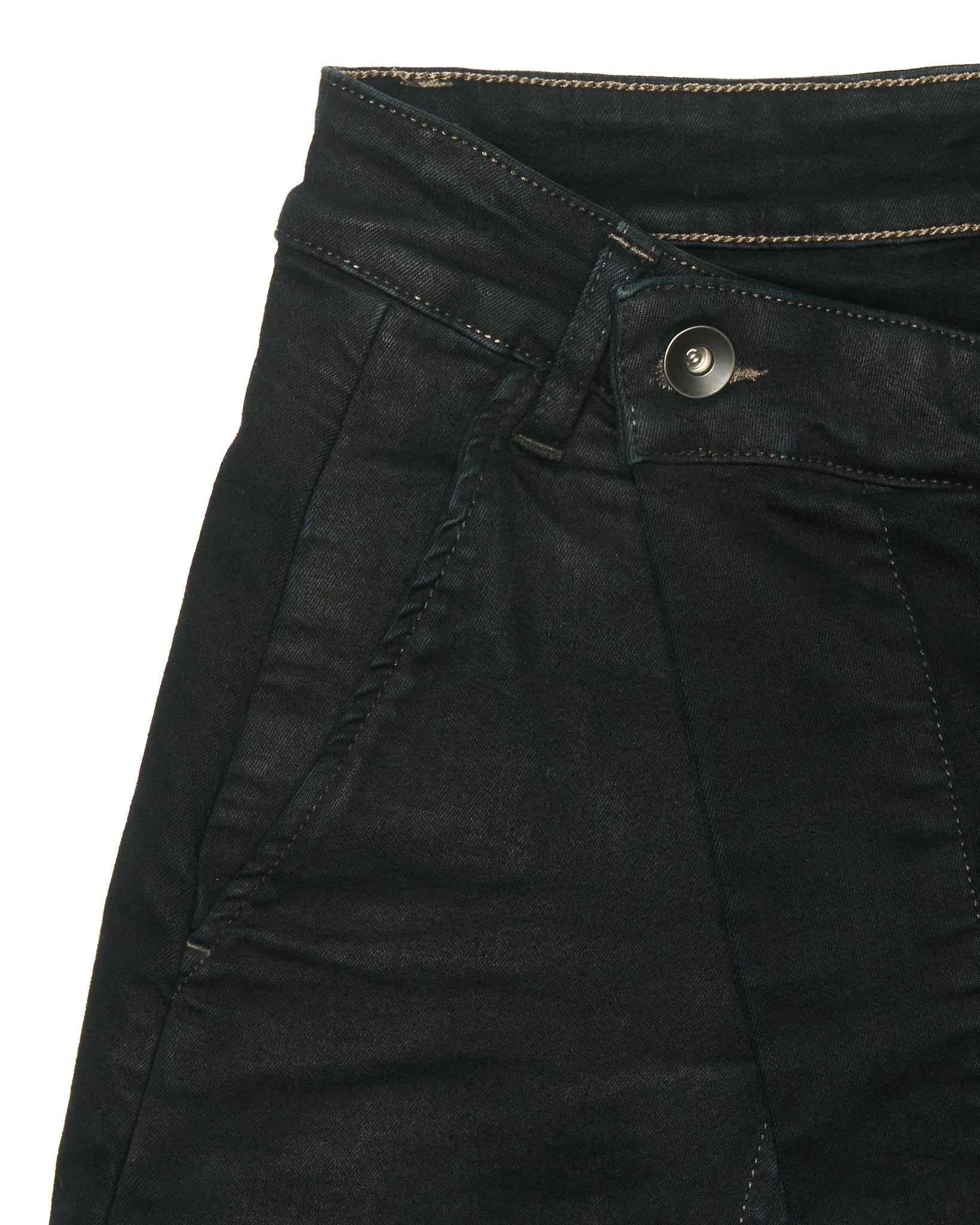 Rick Owens DRKSHDW AW16 "MASTODON" BLACK MATTE Waxed Gladiator Kilt Layer Denim