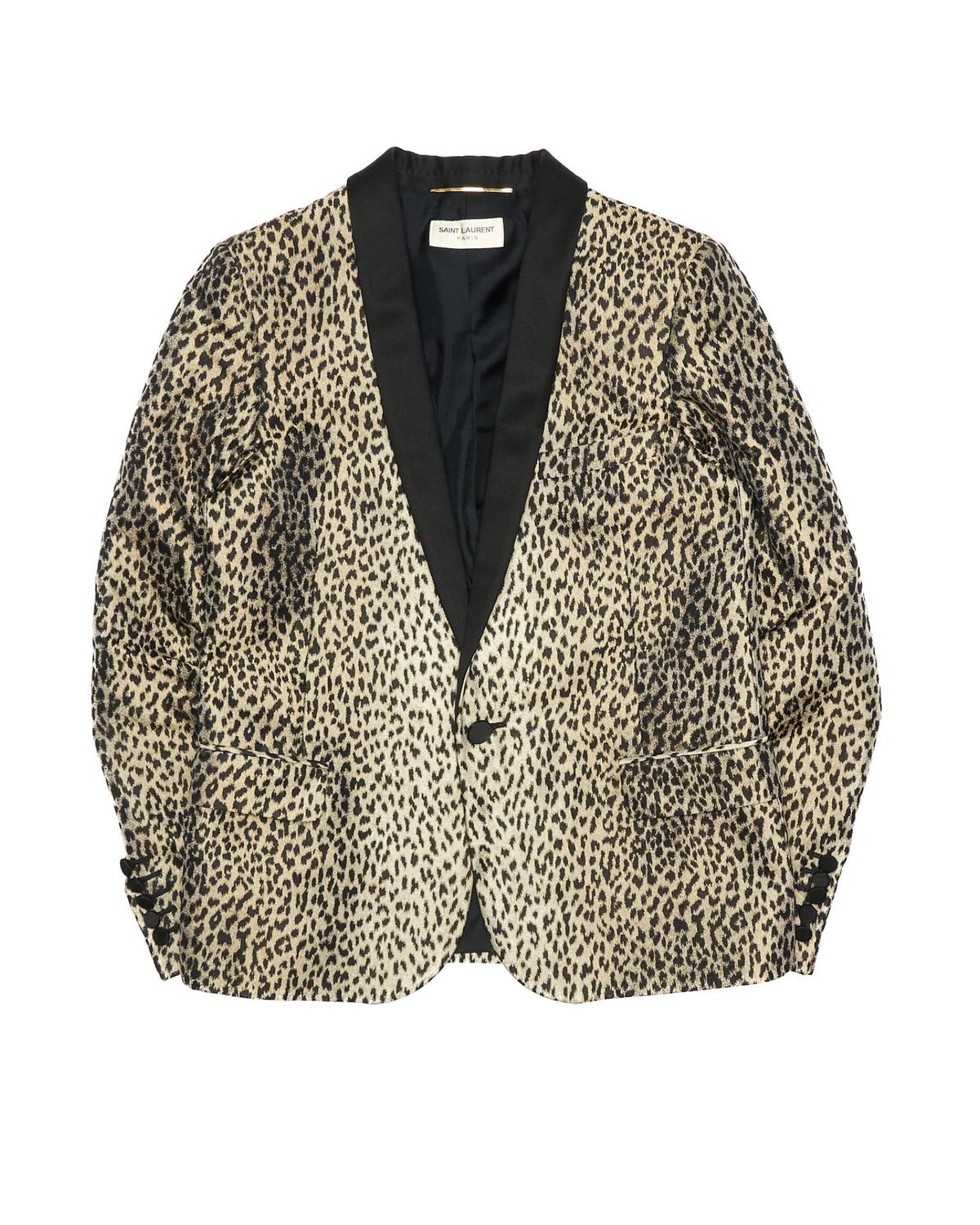 F/W 2014 Saint Laurent Paris Leopard Print Tuxedo Blazer