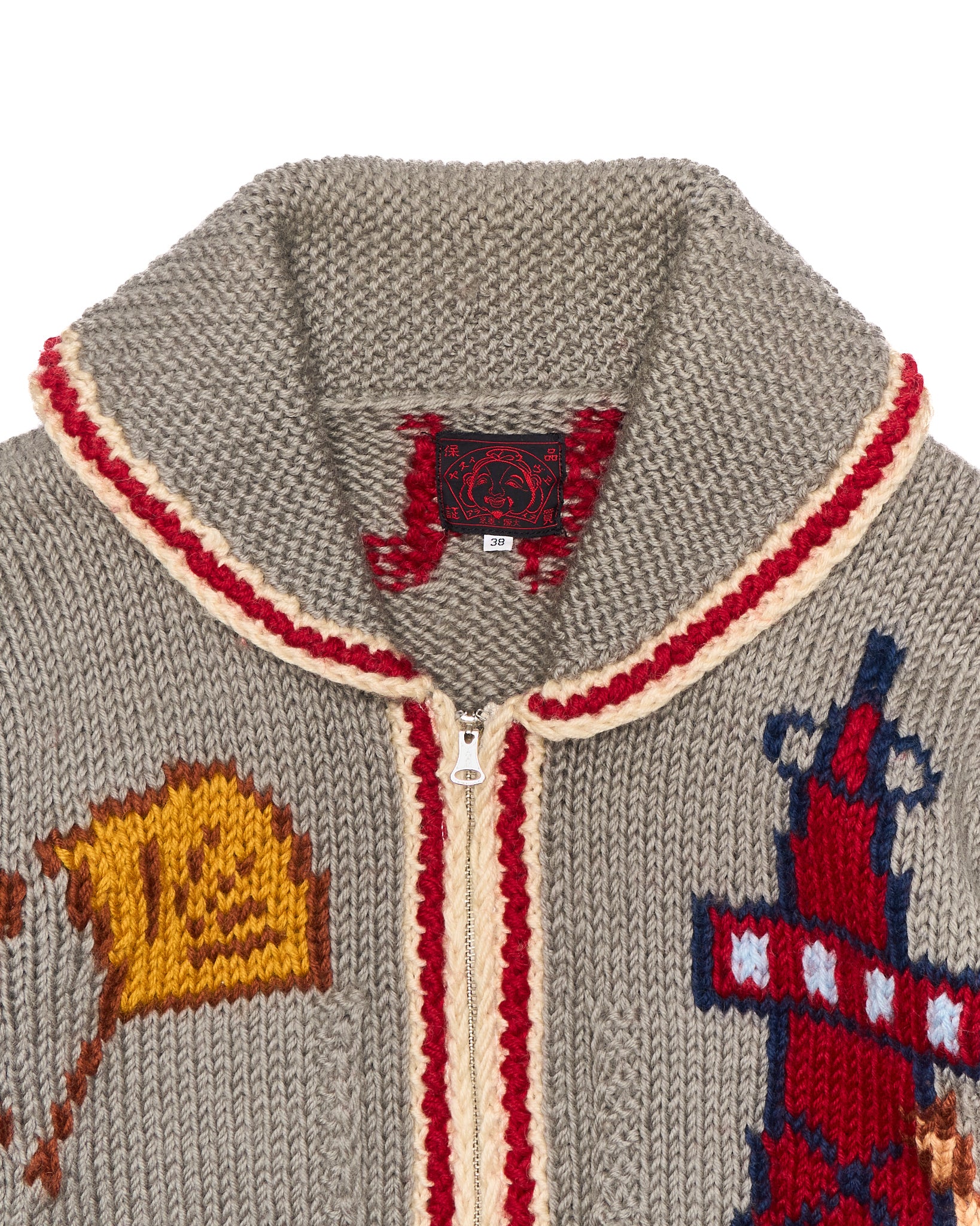 Early 00s EVISU “Goalla” Cowichan Sweater