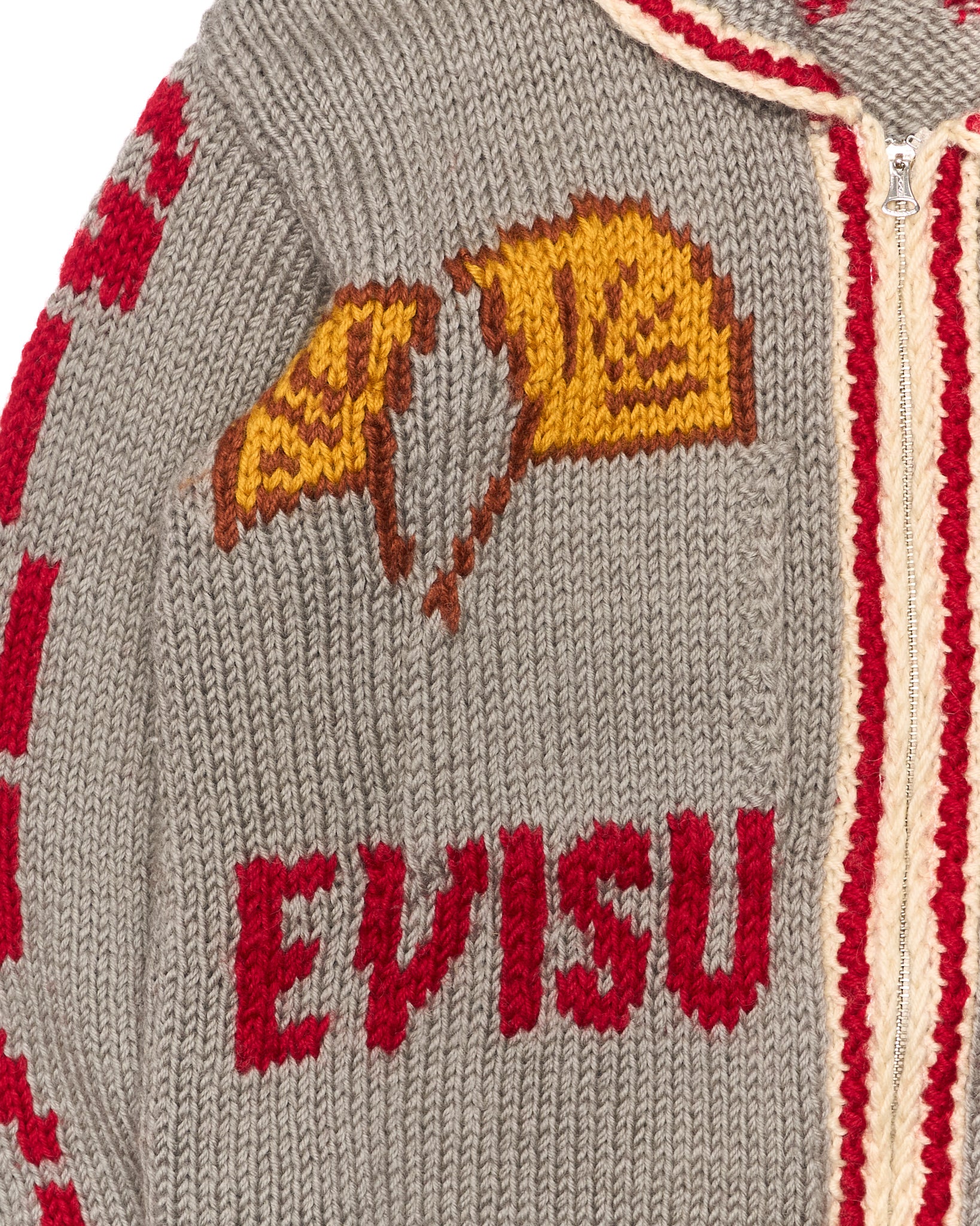 Early 00s EVISU “Goalla” Cowichan Sweater