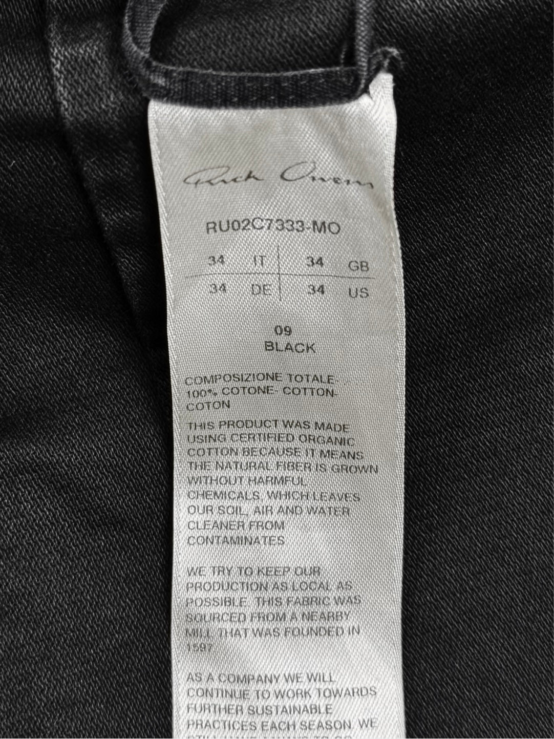 F/W23 Rick Owens Moleskin ‘Geth Cut’ Wide Leg Denim