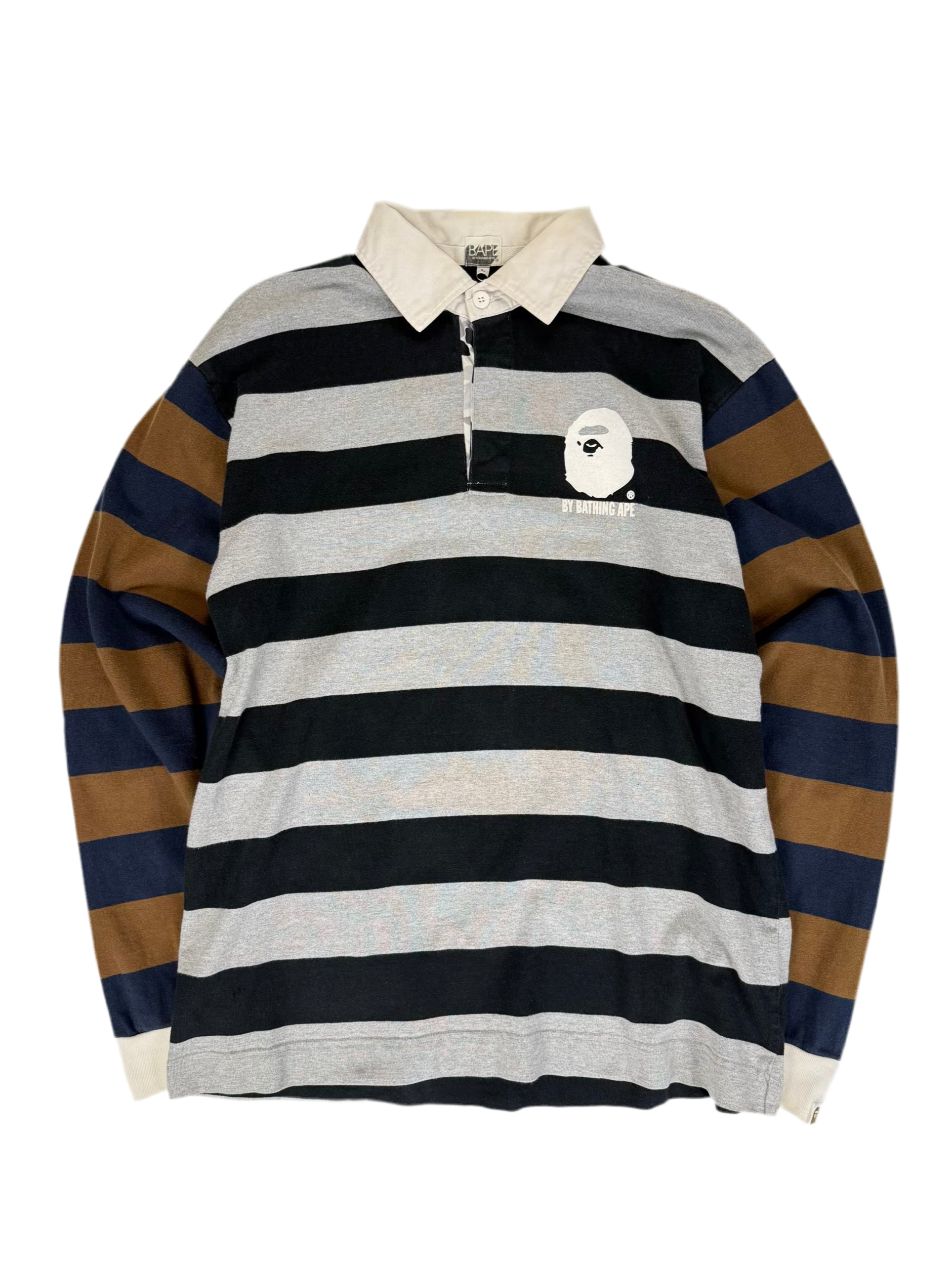 ‘05 Bape Felt Logo Rugby shirt