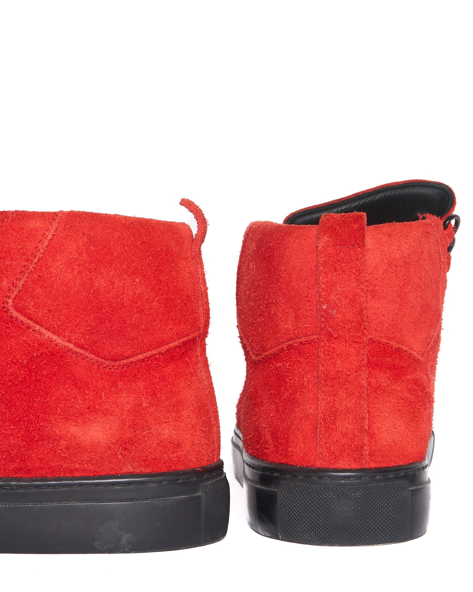 Balenciaga Arena Red Suede Low-Top Sneakers