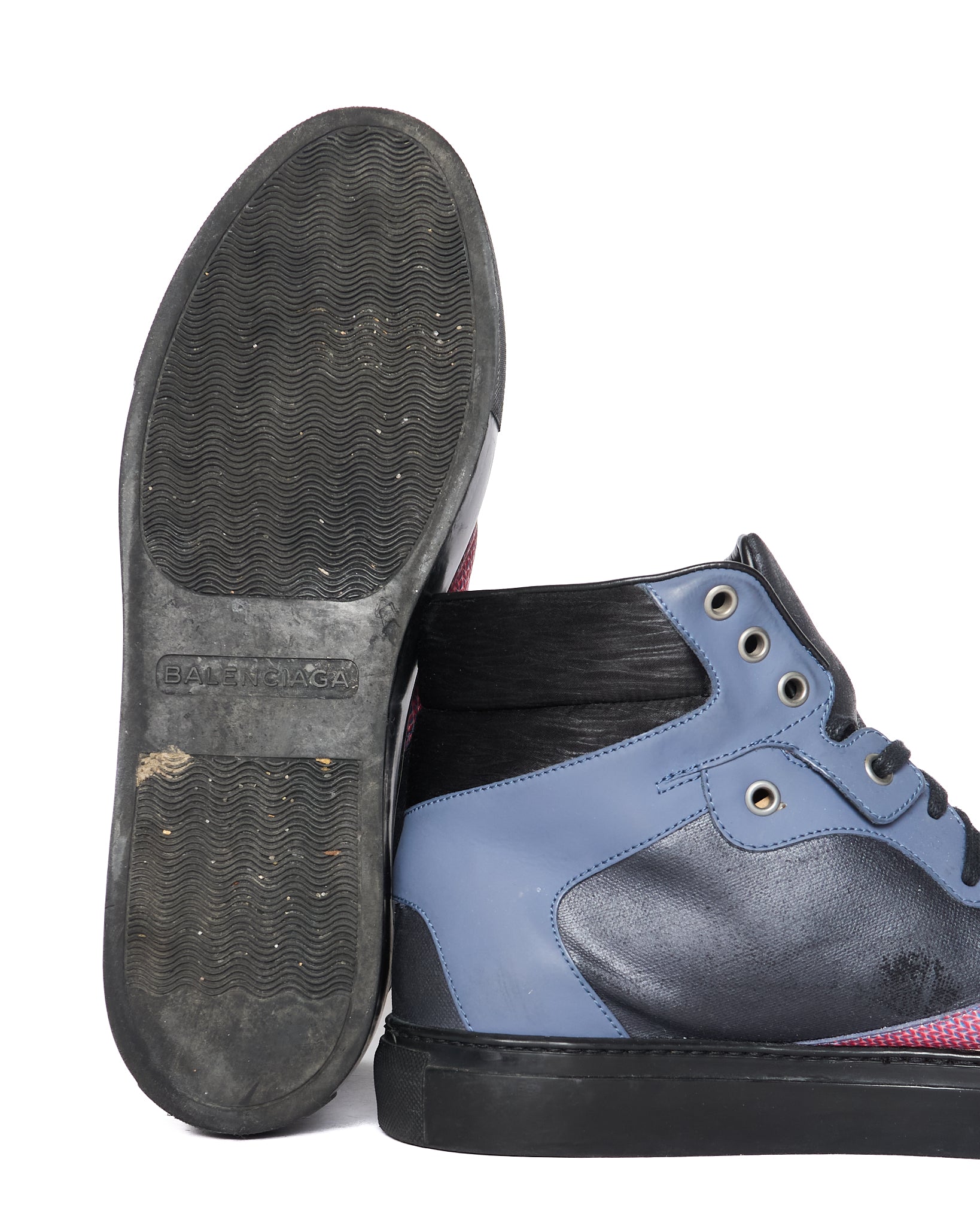 Balenciaga Panelled Multi-Colour High-Top Sneakers