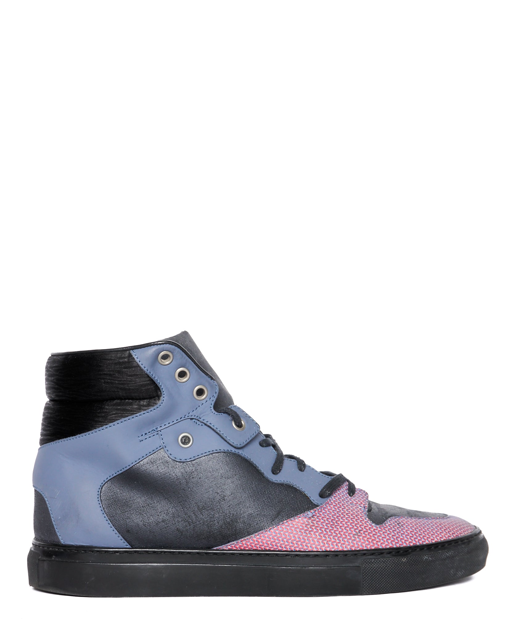 Balenciaga Panelled Multi-Colour High-Top Sneakers