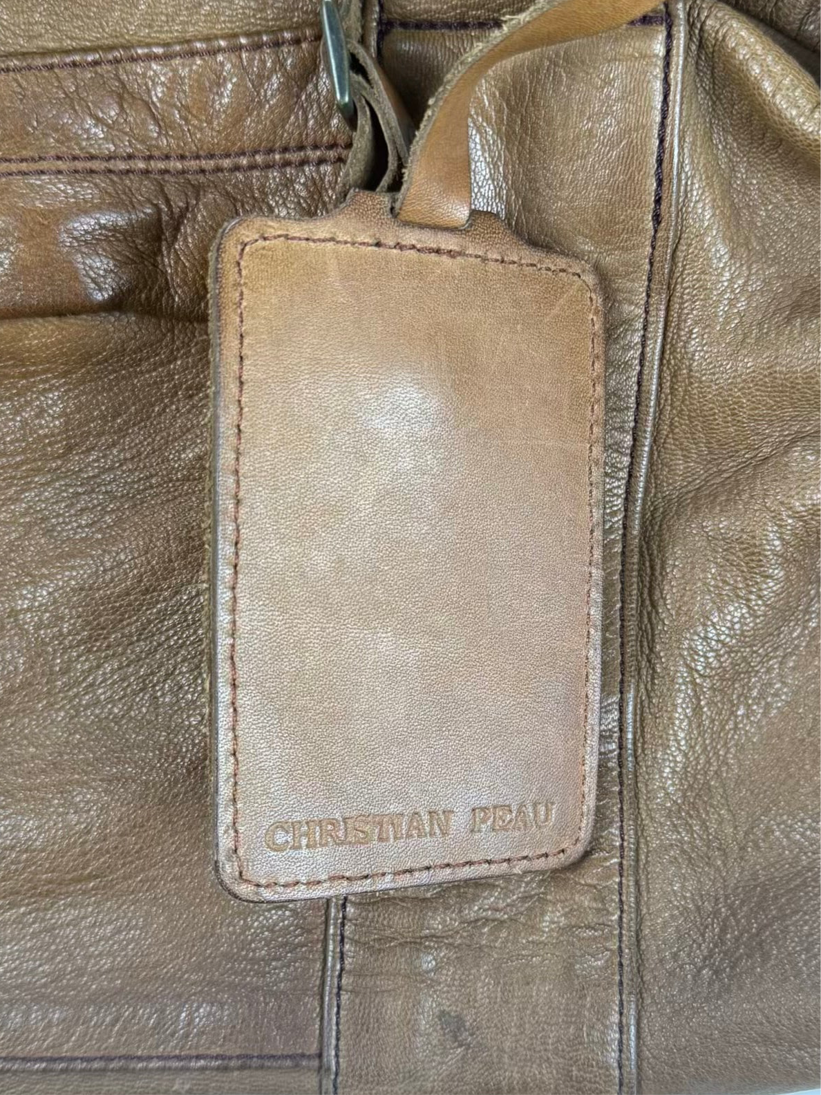 Early 00s Christian Peau Duffle Leather Bag