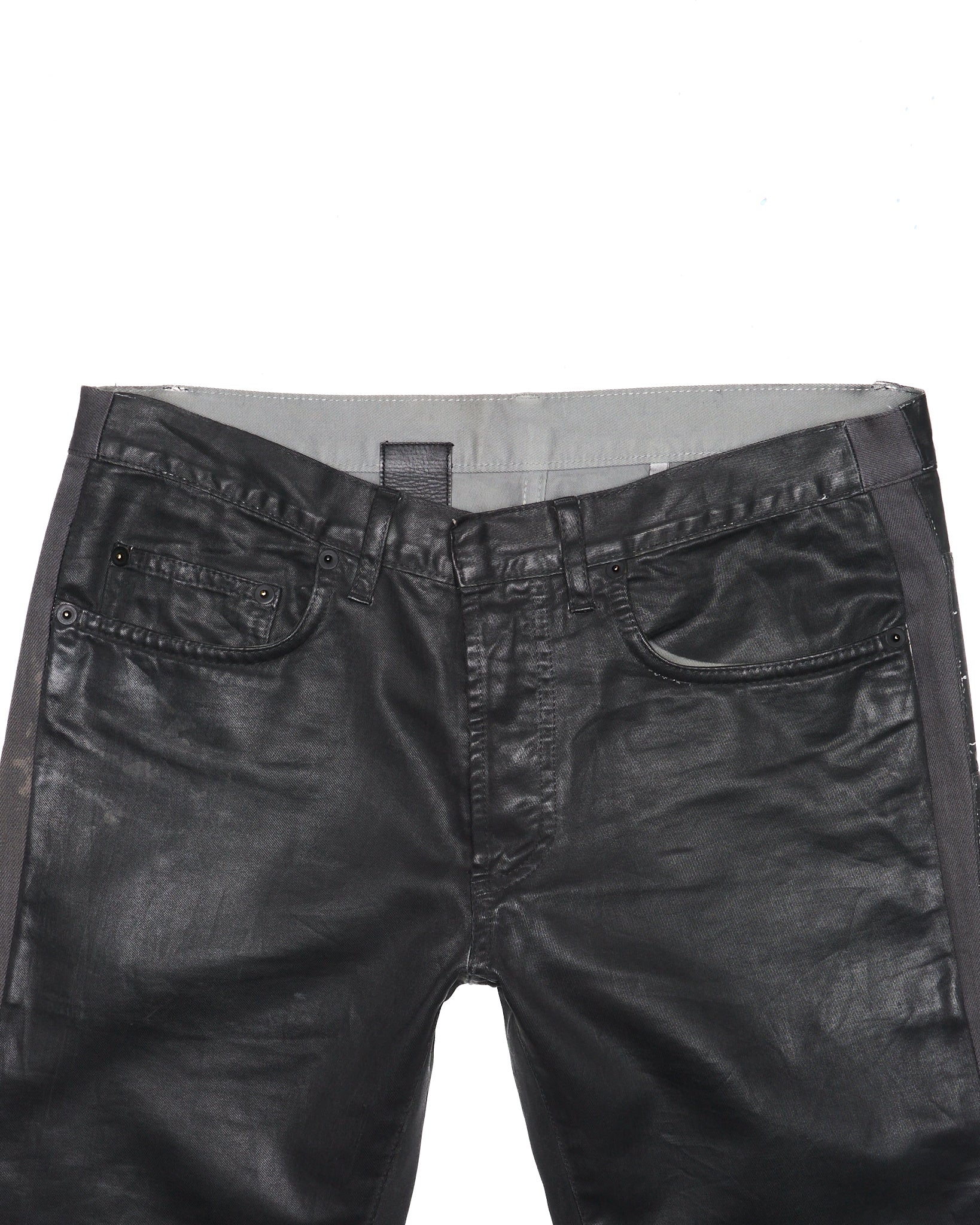 A/W08 DIOR HOMME by Kris Van Assche Black Waxed Cotton Skinny Denim