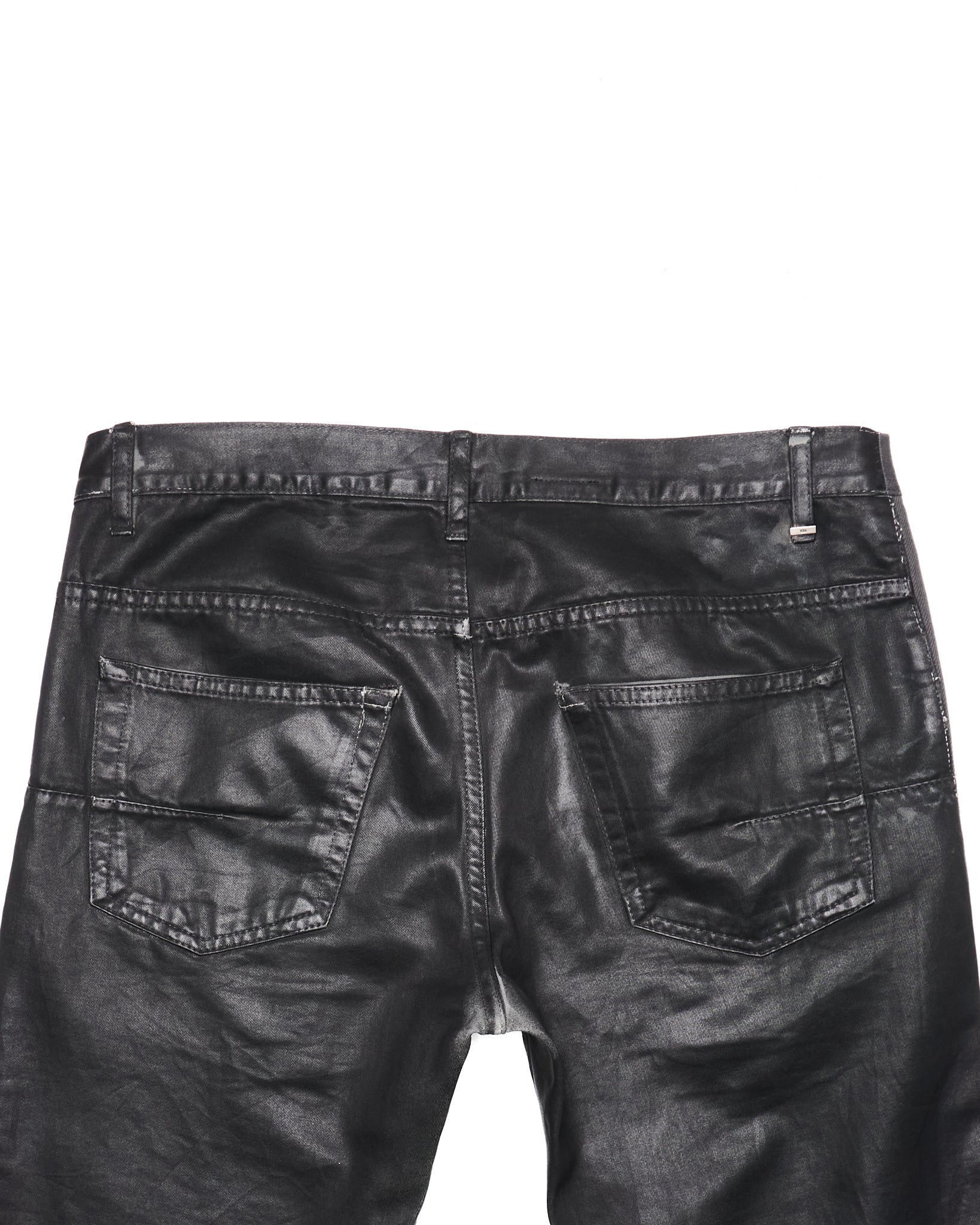 A/W08 DIOR HOMME by Kris Van Assche Black Waxed Cotton Skinny Denim
