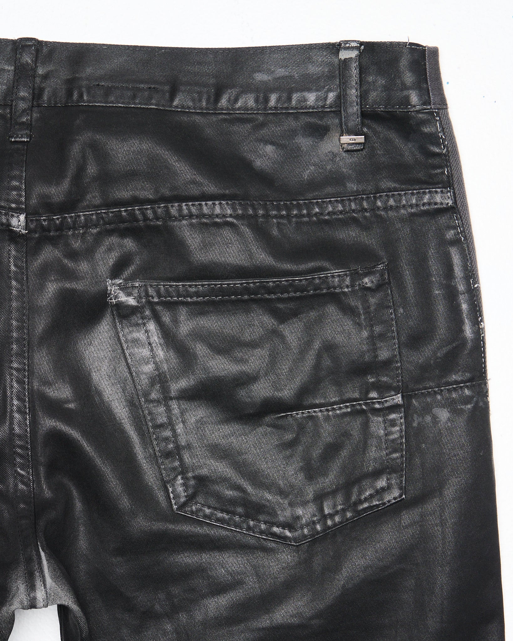A/W08 DIOR HOMME by Kris Van Assche Black Waxed Cotton Skinny Denim