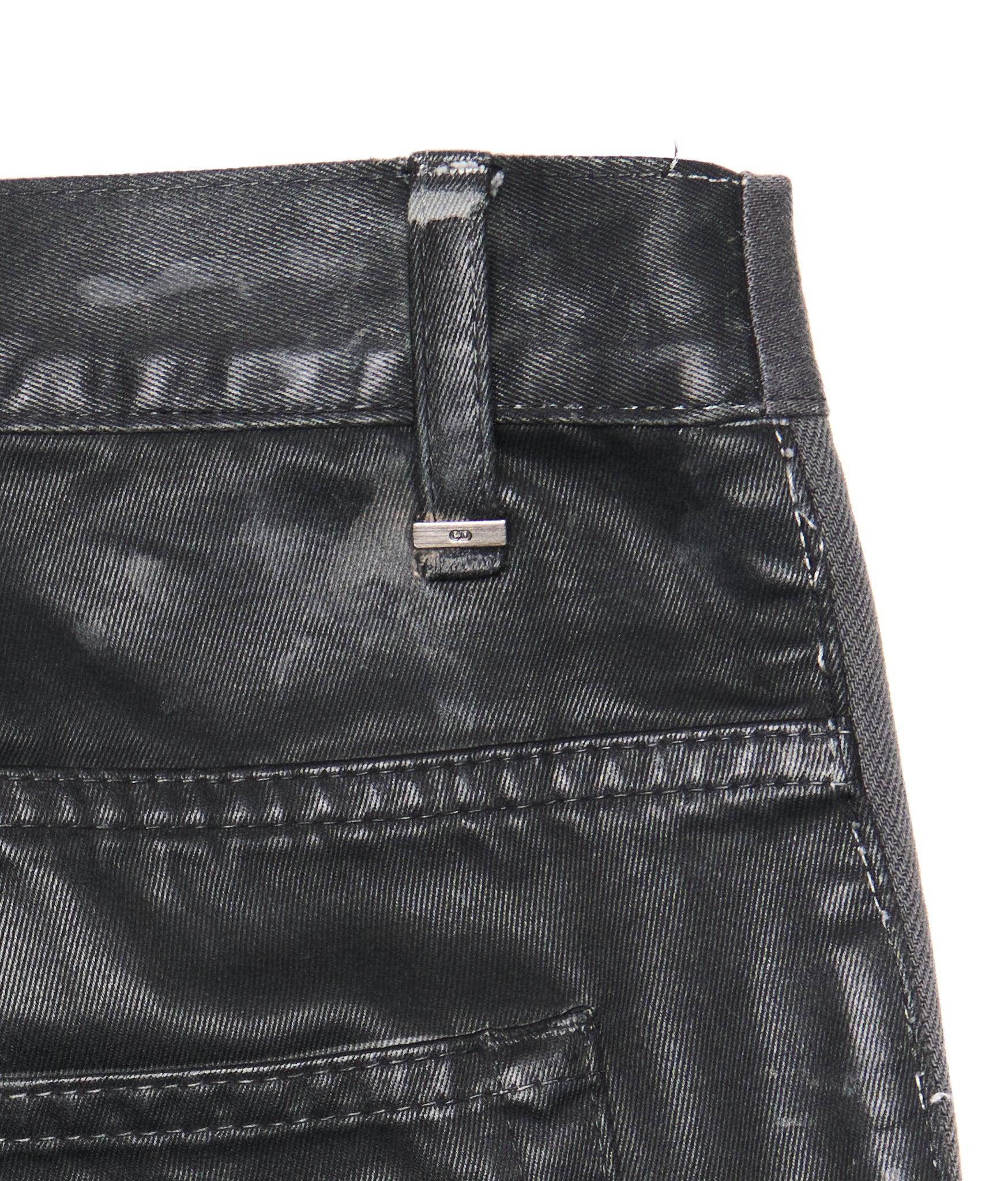 A/W08 DIOR HOMME by Kris Van Assche Black Waxed Cotton Skinny Denim