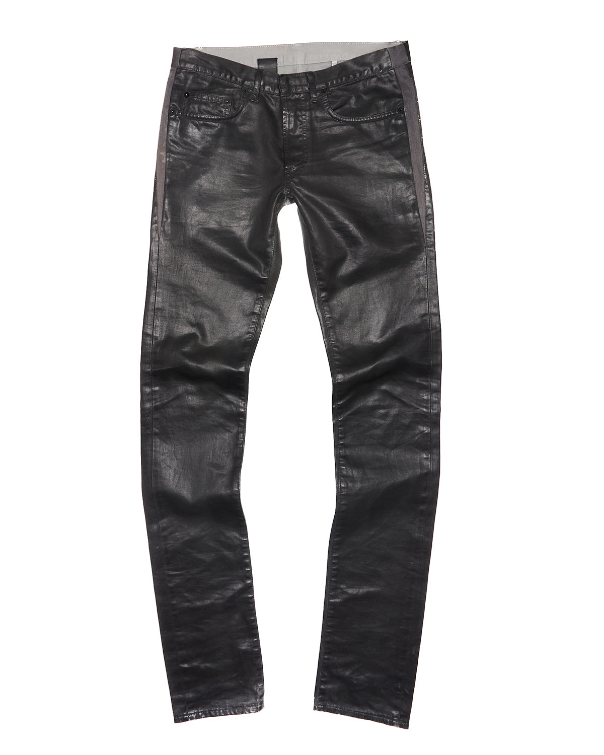 A/W08 DIOR HOMME by Kris Van Assche Black Waxed Cotton Skinny Denim
