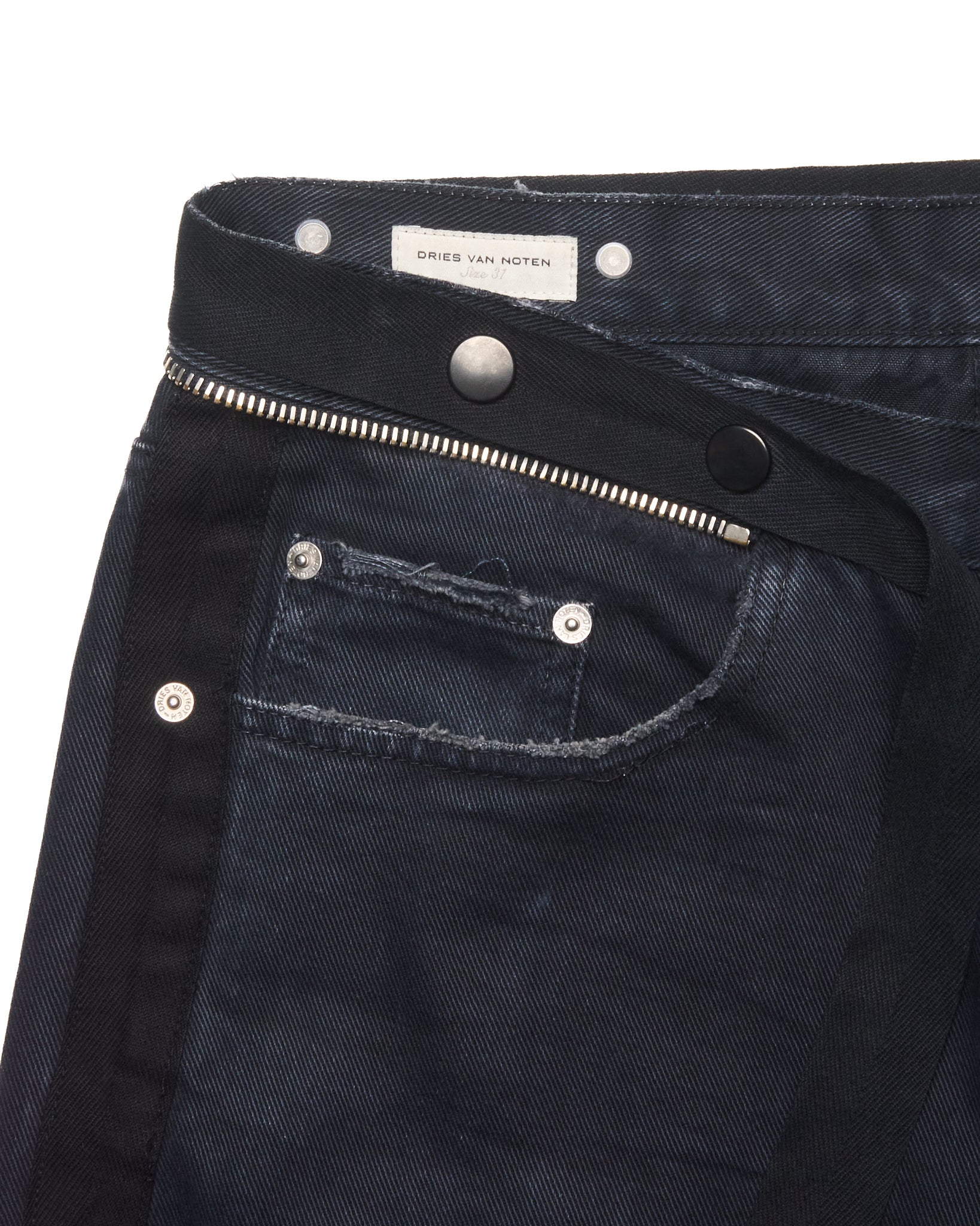 Dries Van Noten Bondage Zip Detail Denim