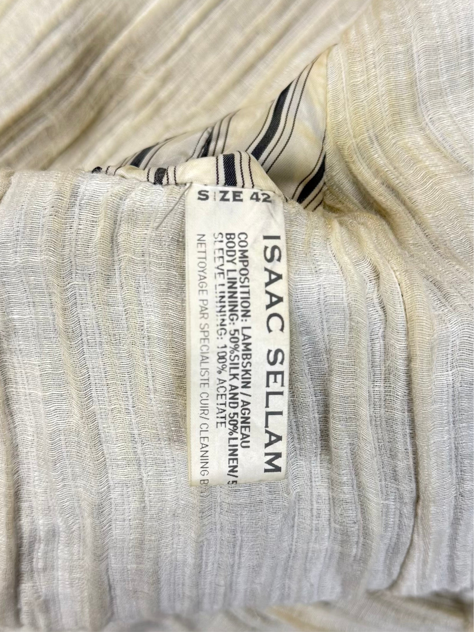 Isaac Sellam: "Experience" Lambskin Leather Silk Layered Jacket