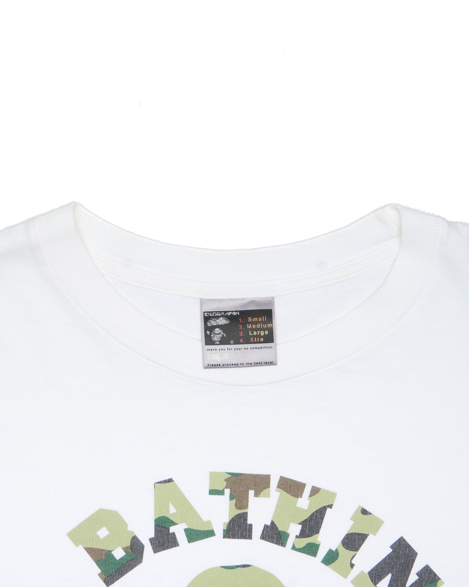 Early 00s BAPE Angry Ape Head Camo College Tee