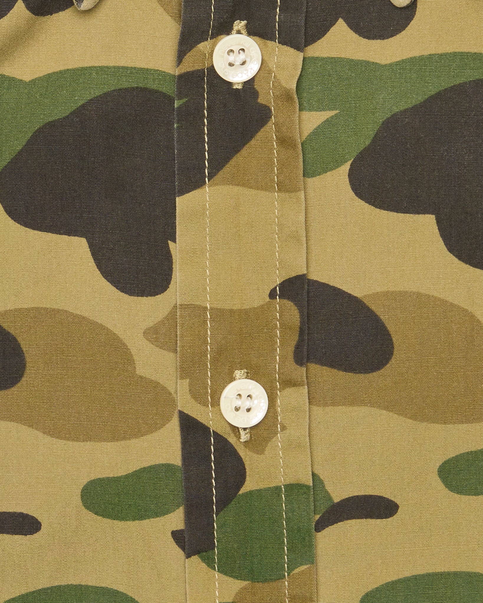 Early 00s BAPE Ape Camo Button Up Polo