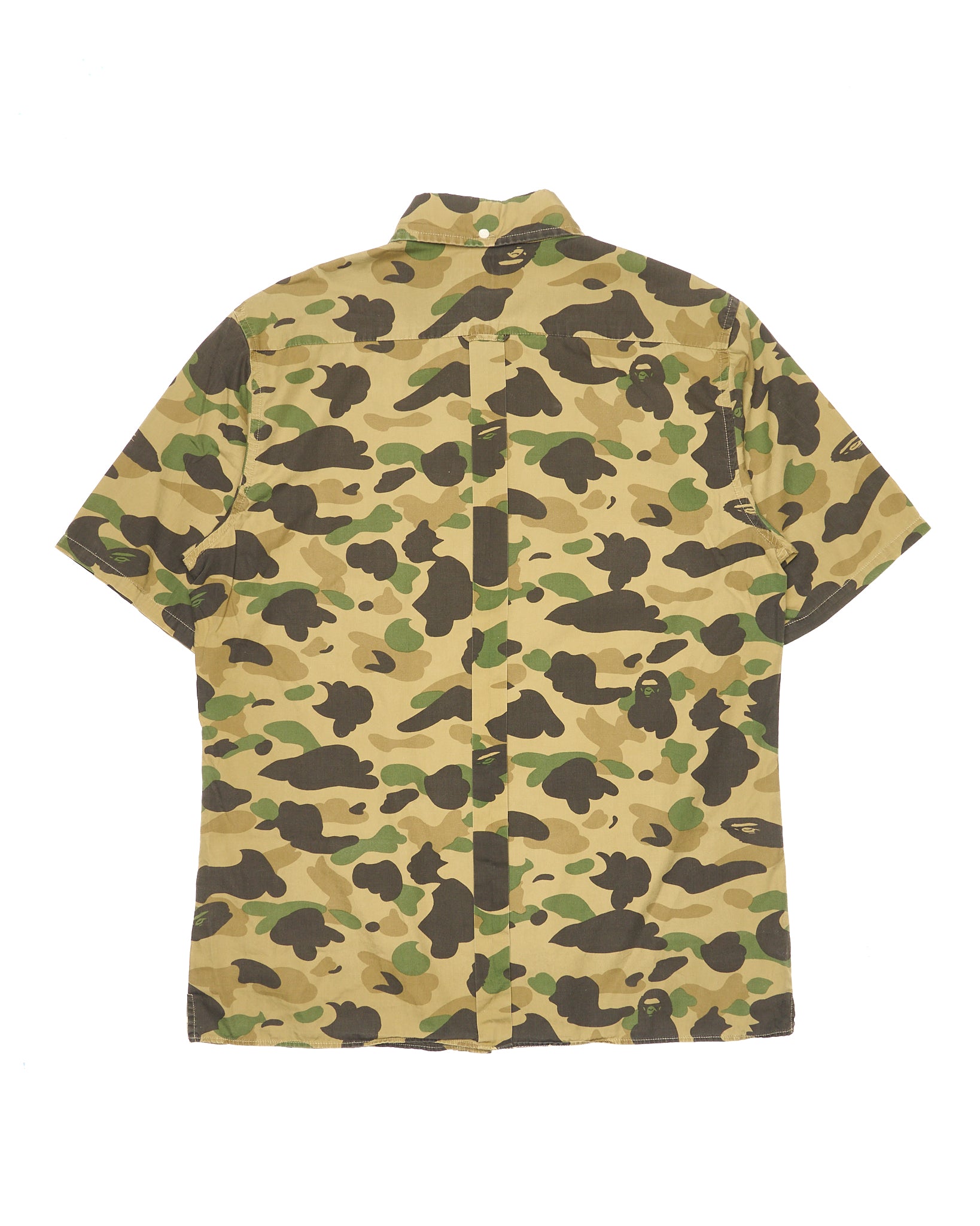 Early 00s BAPE Ape Camo Button Up Polo
