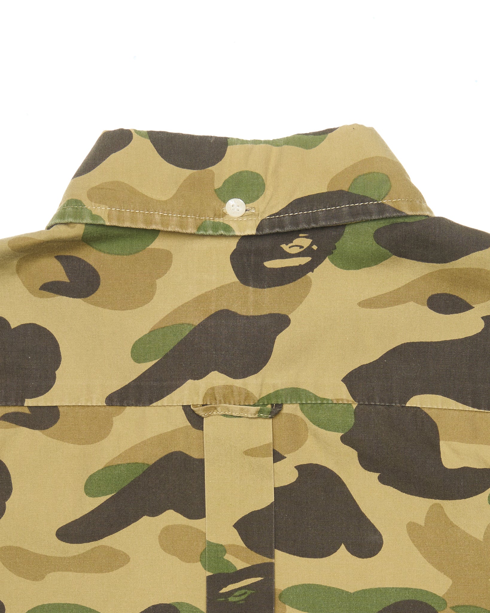 Early 00s BAPE Ape Camo Button Up Polo
