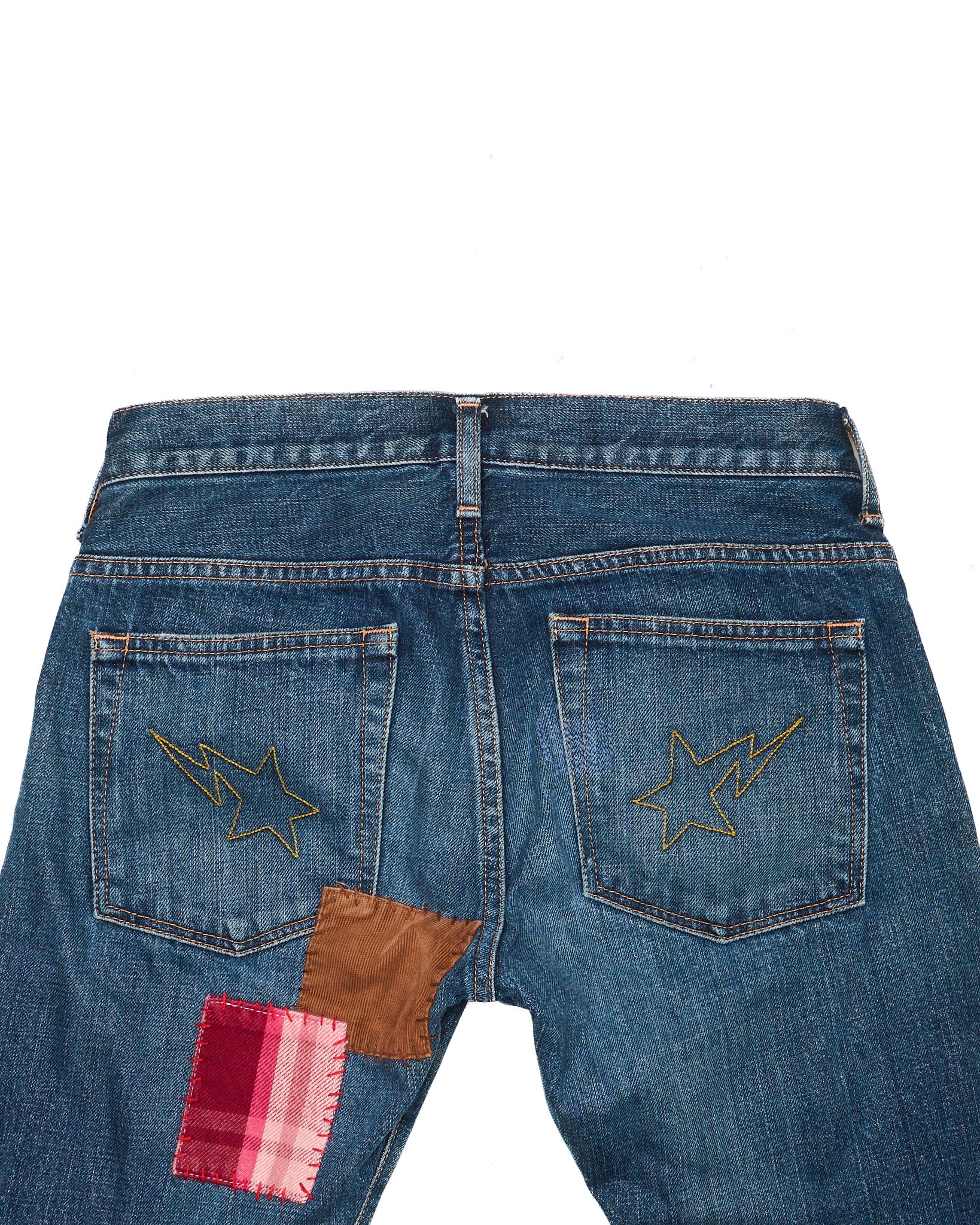Early 00s BAPE Ladies Plaid Patchwork “STA” Jeans