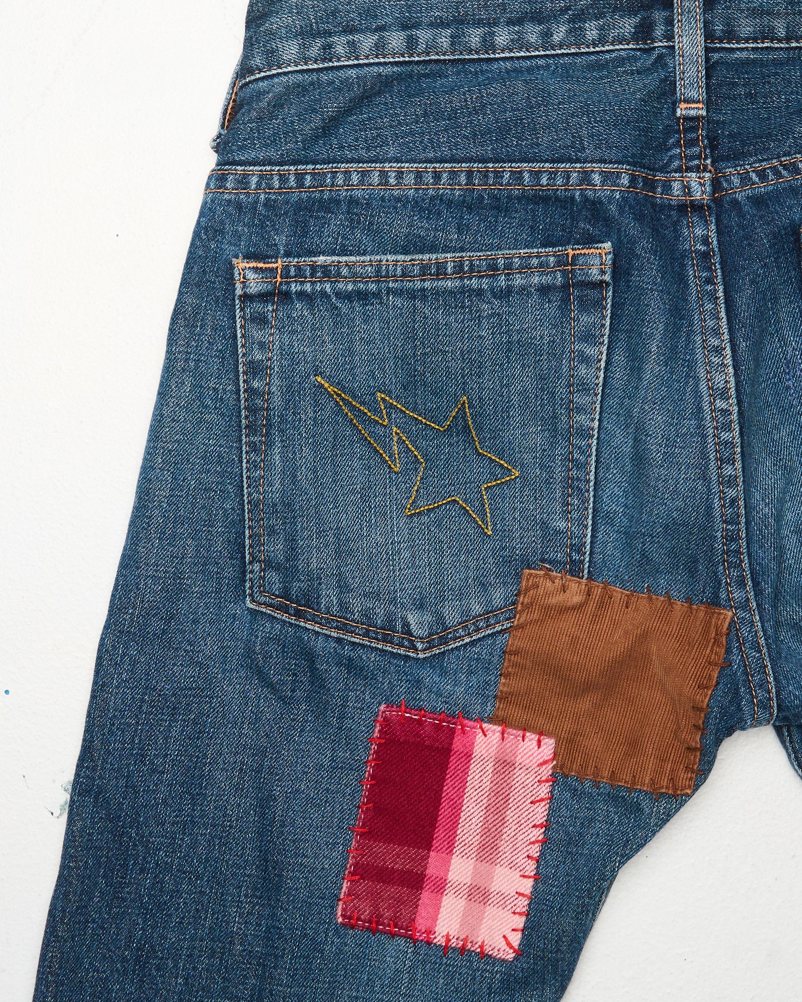 Early 00s BAPE Ladies Plaid Patchwork “STA” Jeans