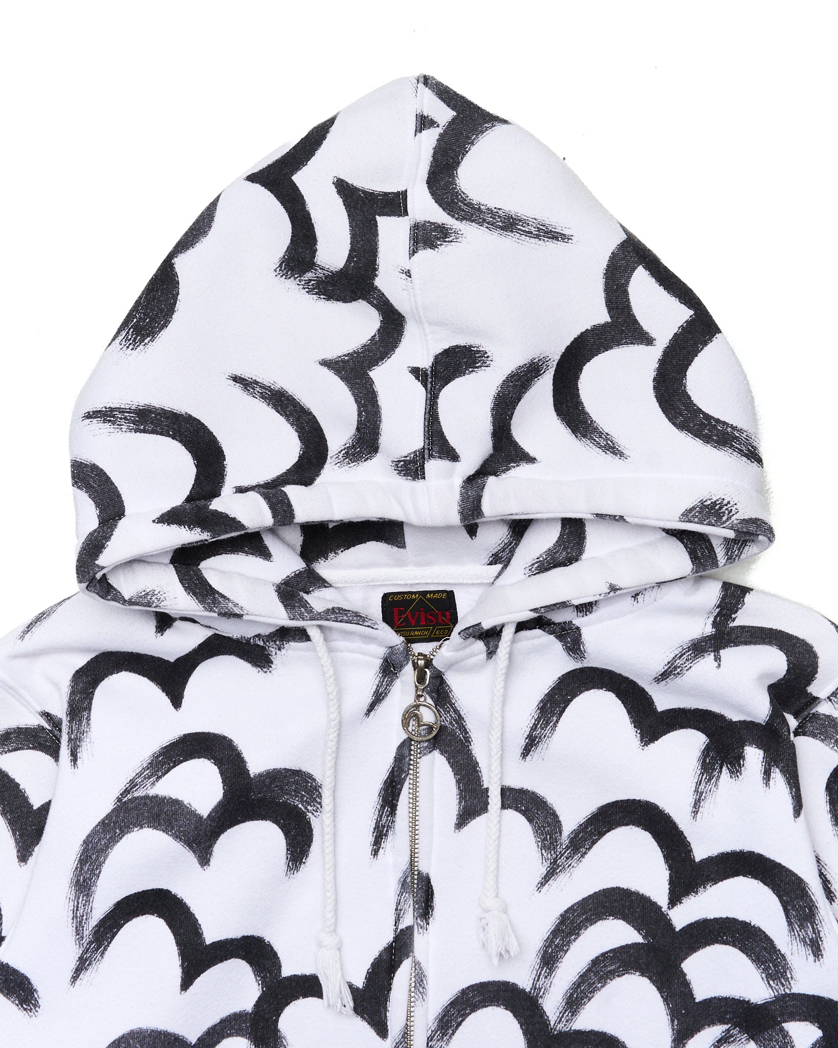 Early 00s EVISU All-Over Seagull Brushstroke Zip-Up Hoodie