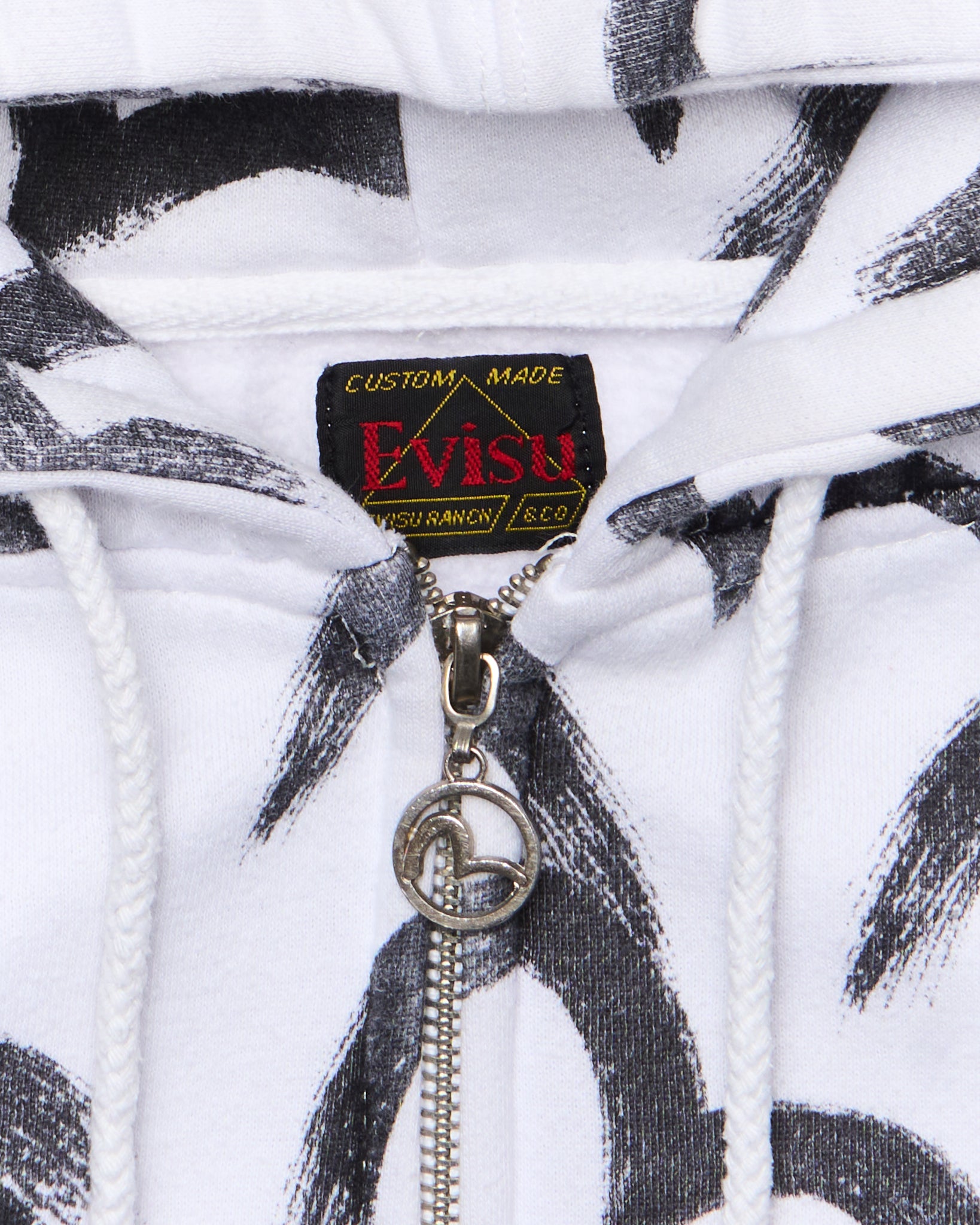 Early 00s EVISU All-Over Seagull Brushstroke Zip-Up Hoodie