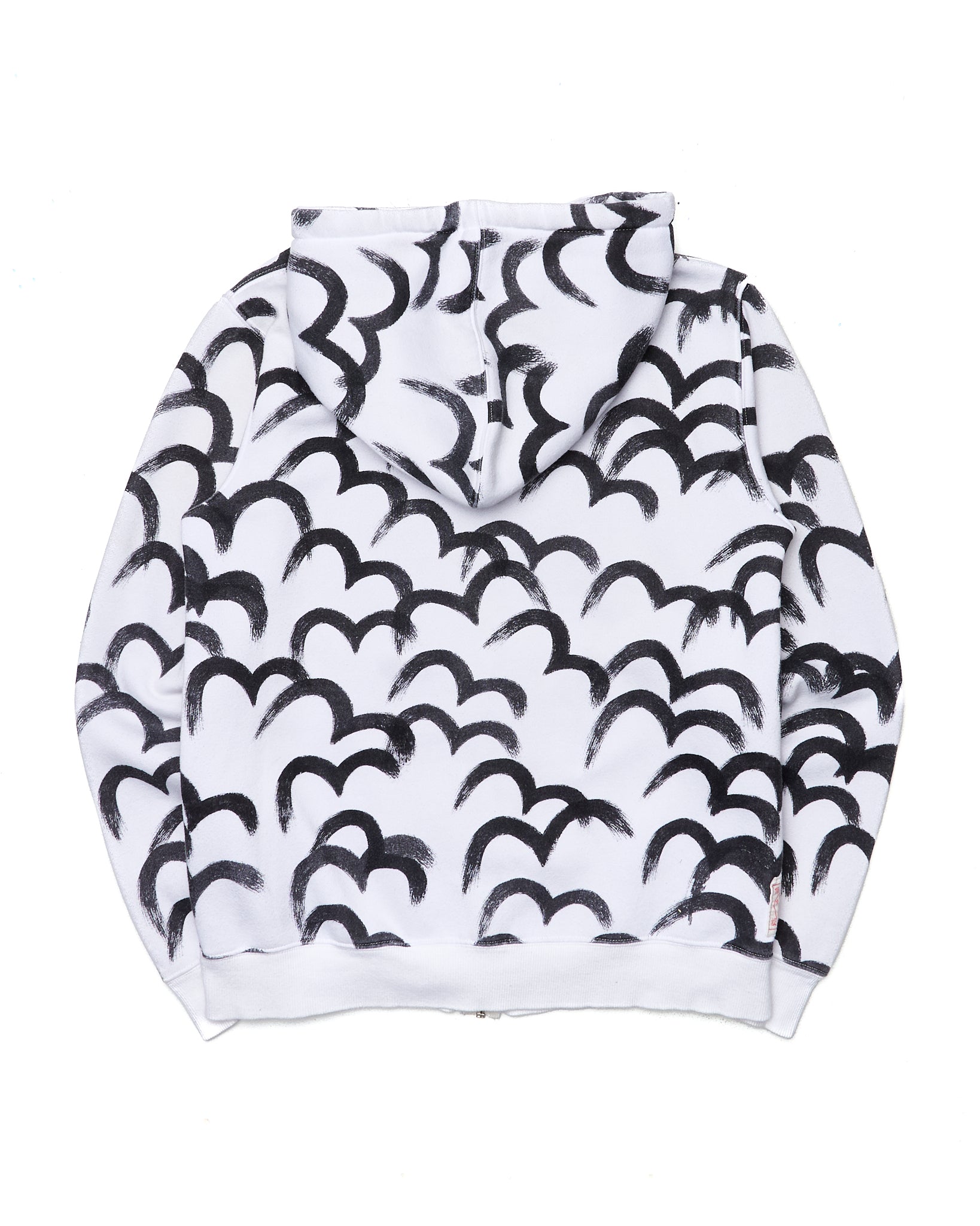 Early 00s EVISU All-Over Seagull Brushstroke Zip-Up Hoodie