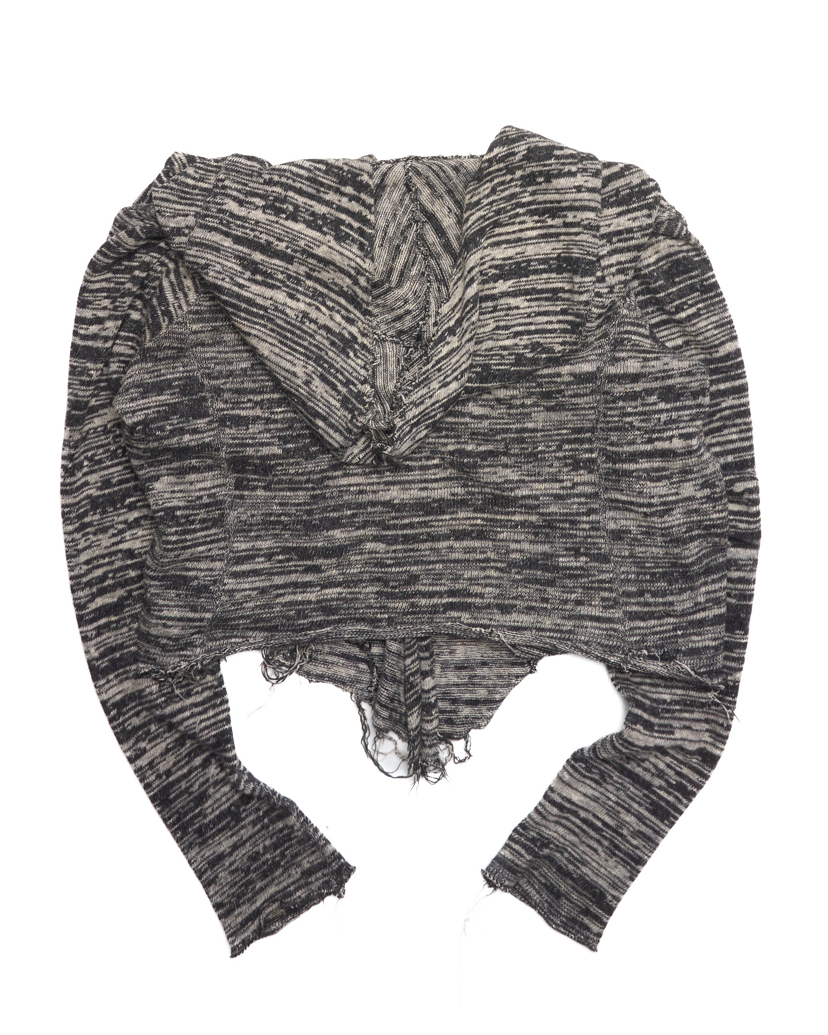 Early 00s IfSixWasNine 'NO. CARDI-1/SHT/M 902NOIH' Distressed Zebra Stripe Open Knit Cardigan