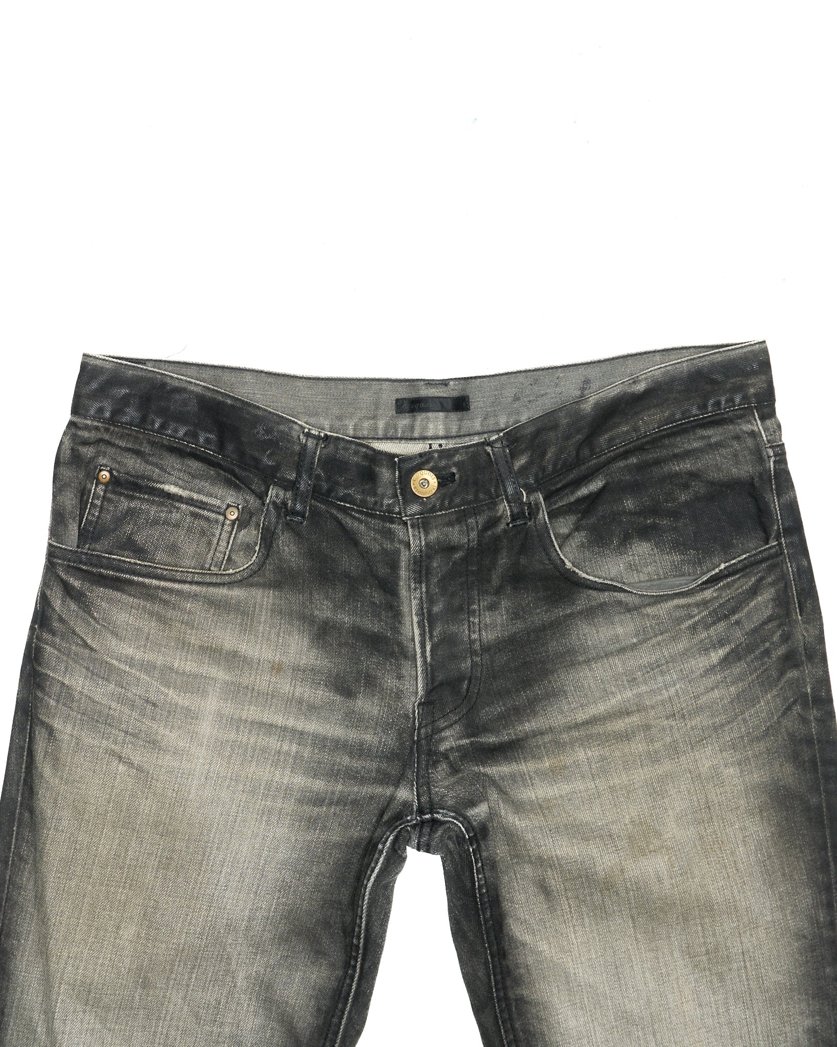 Early 00s Iroquois Light Waxed Smoke Grey Straight Bootcut Denim