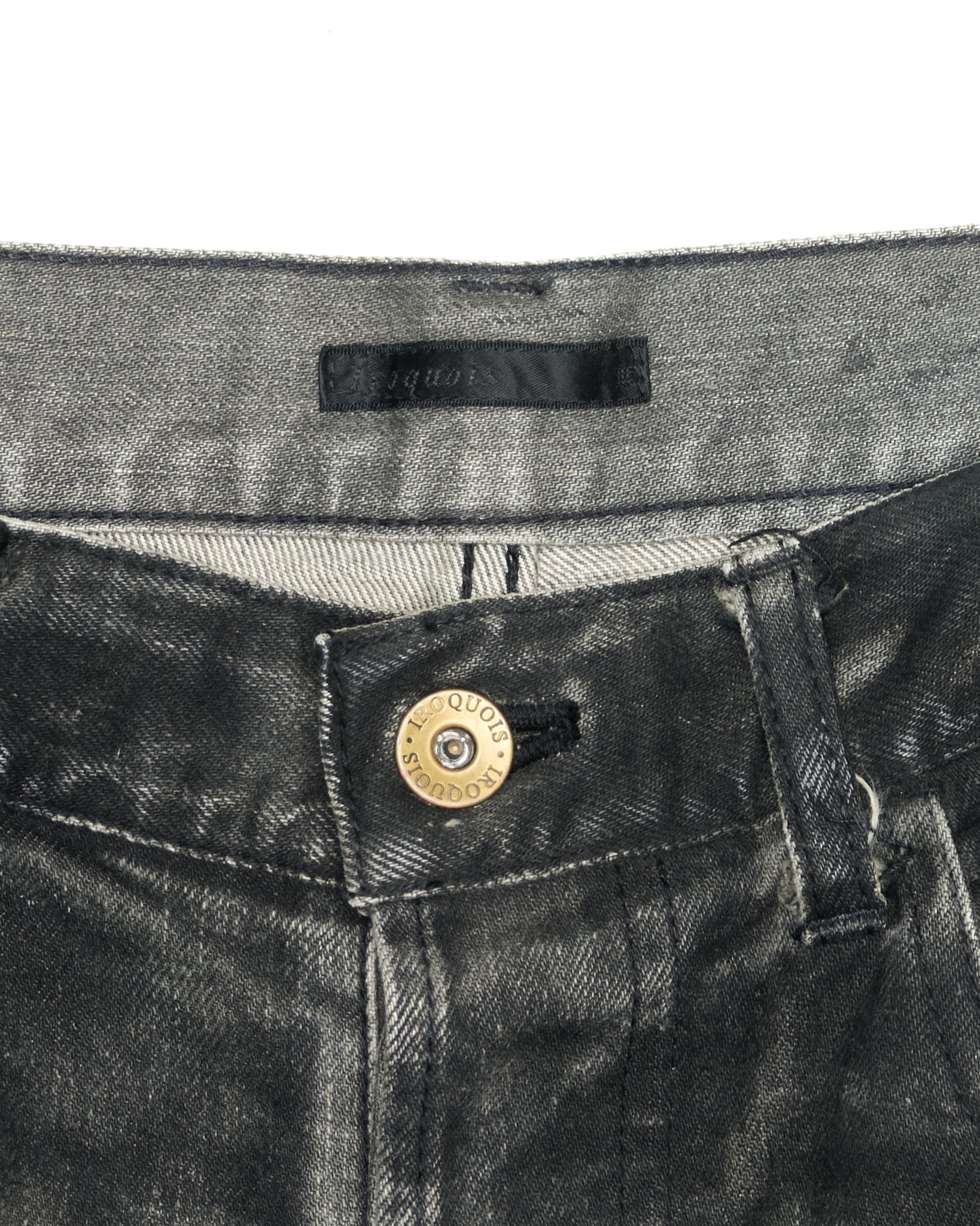 Early 00s Iroquois Light Waxed Smoke Grey Straight Bootcut Denim