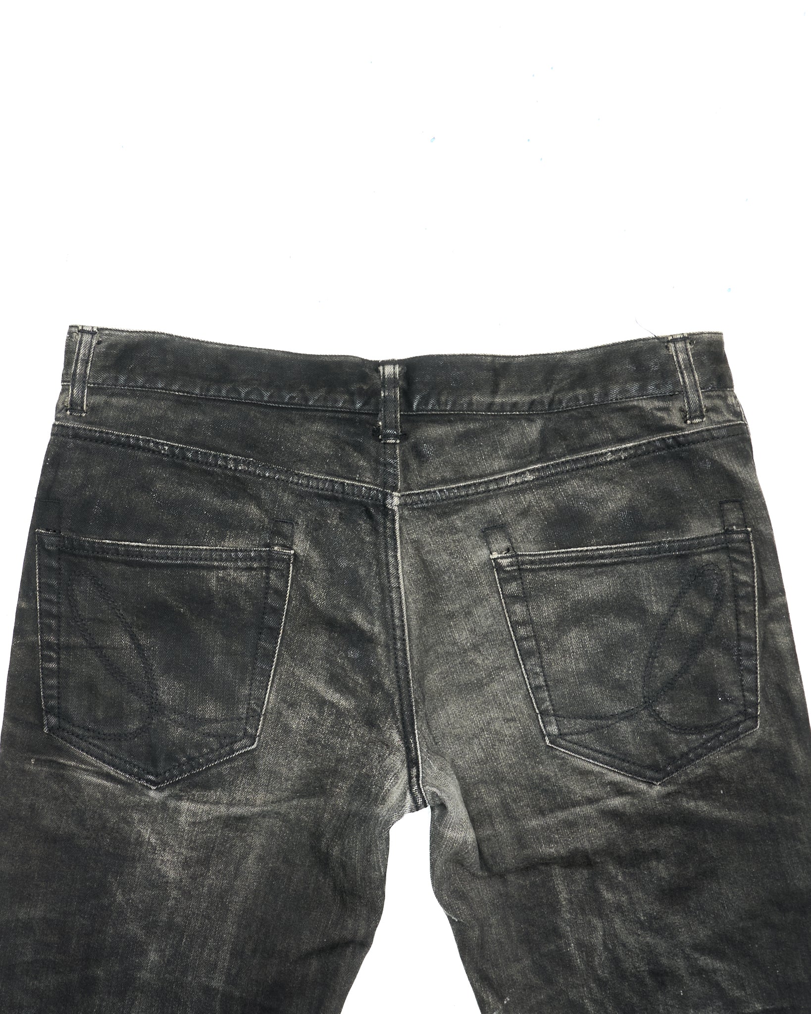 Early 00s Iroquois Light Waxed Smoke Grey Straight Bootcut Denim