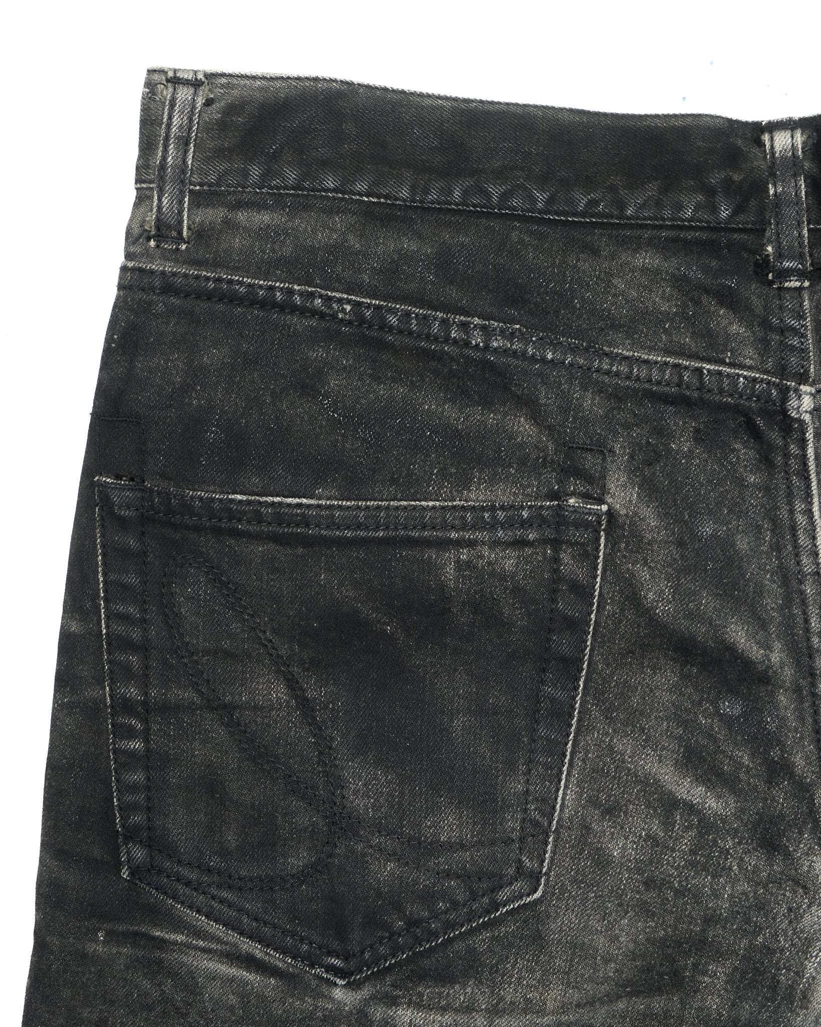 Early 00s Iroquois Light Waxed Smoke Grey Straight Bootcut Denim