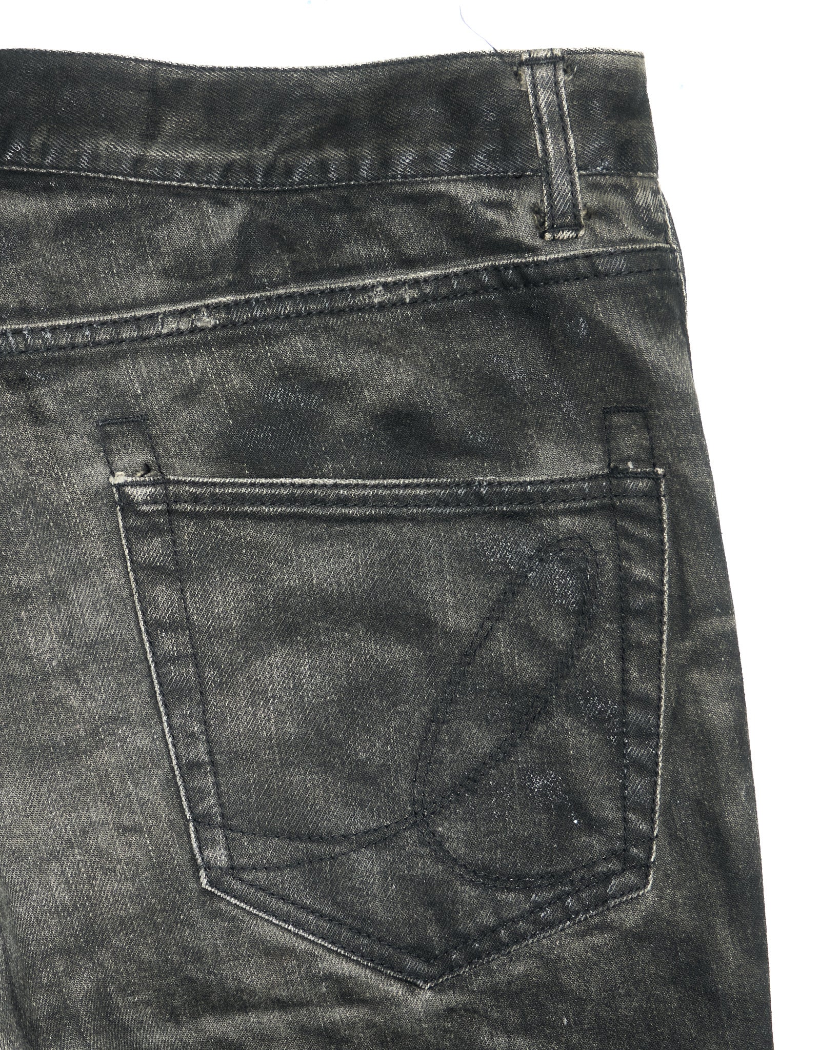 Early 00s Iroquois Light Waxed Smoke Grey Straight Bootcut Denim