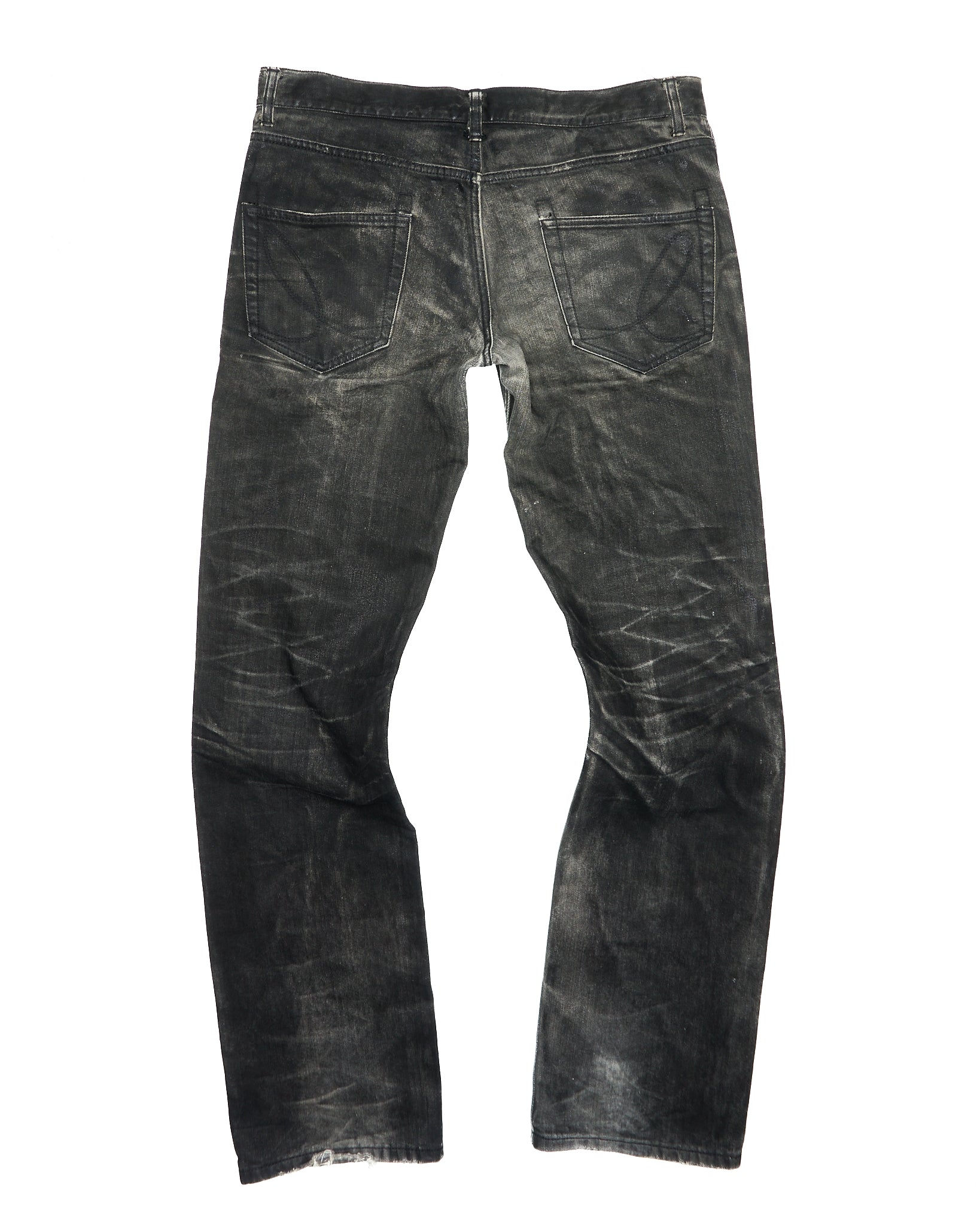 Early 00s Iroquois Light Waxed Smoke Grey Straight Bootcut Denim