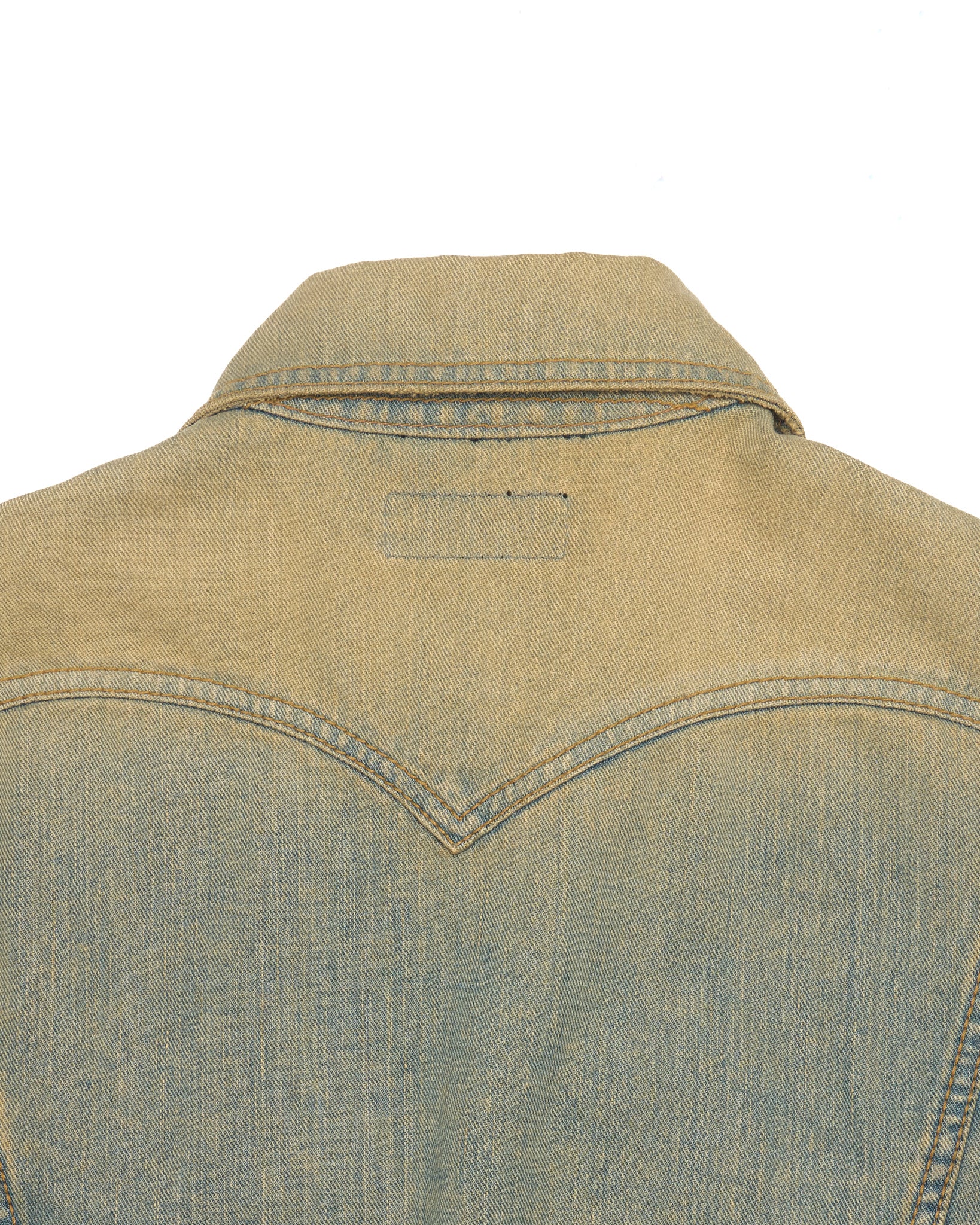Early 00s LED RECHWE Vintage Wash Distressed Cropped Denim  Jacket