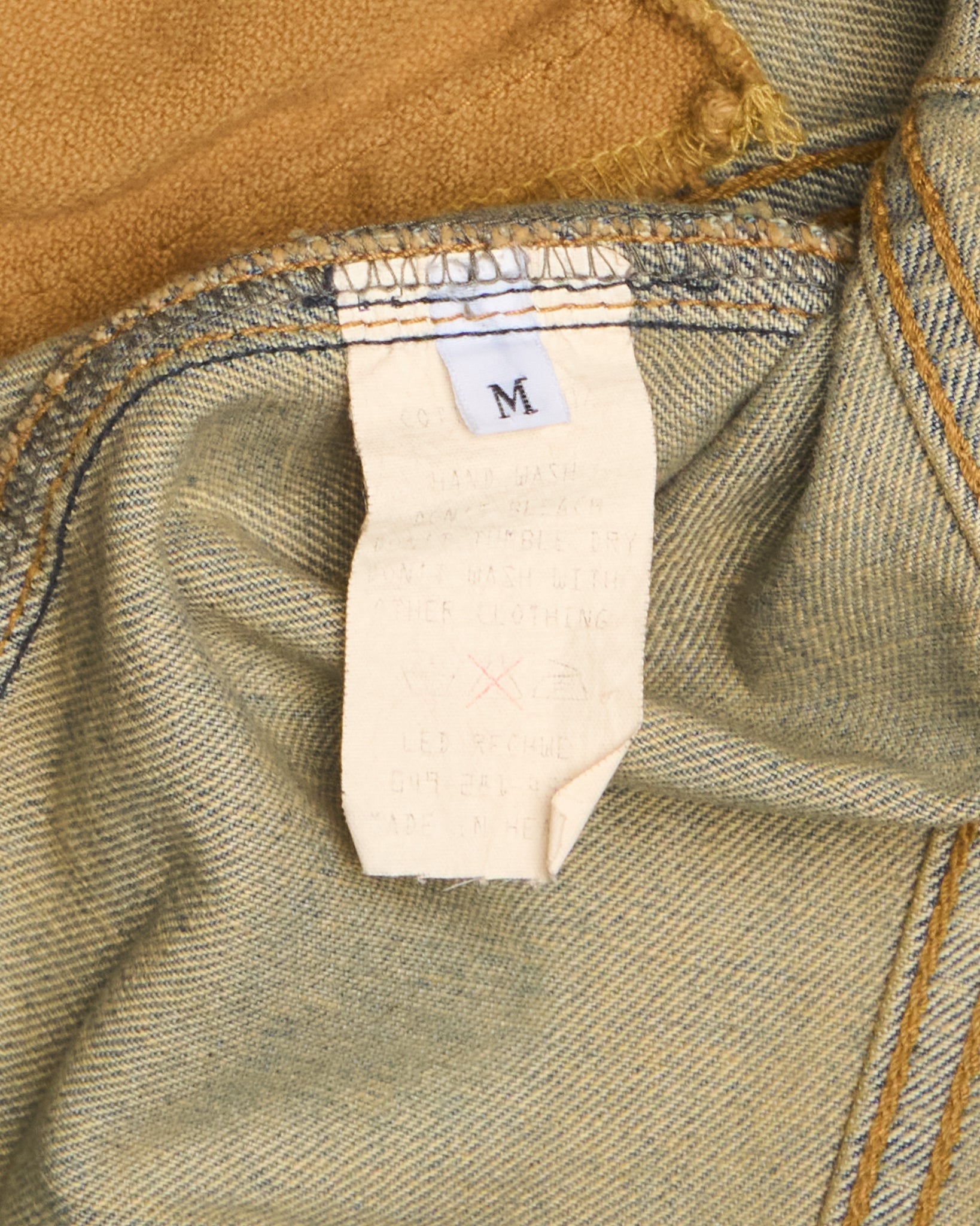 Early 00s LED RECHWE Vintage Wash Distressed Cropped Denim  Jacket
