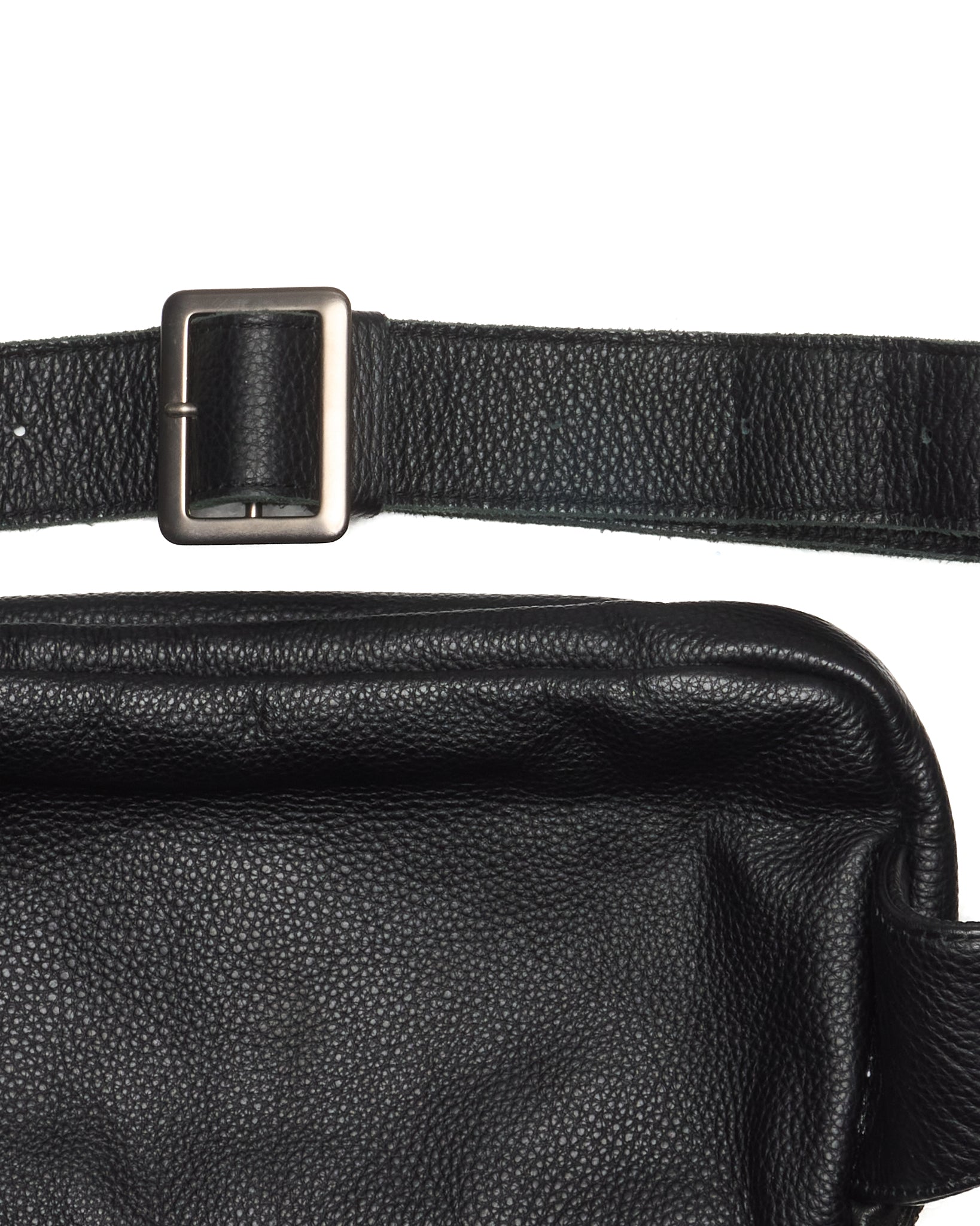 Early 00s MIDAS Black Check Cow Leather Belt Bag